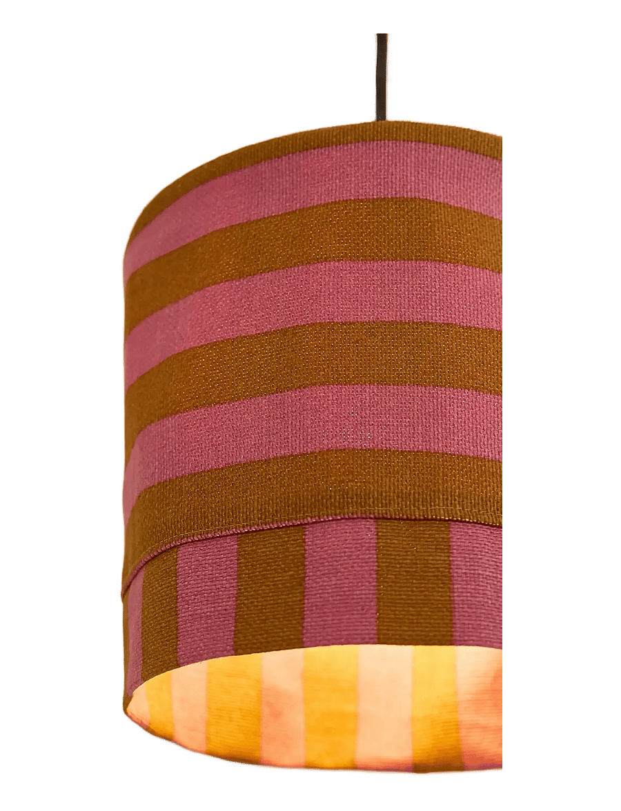 NOBODINOZ - Pendant lampshade diam. 20cm Linda - lampeskærme - pink curry stripes - 4