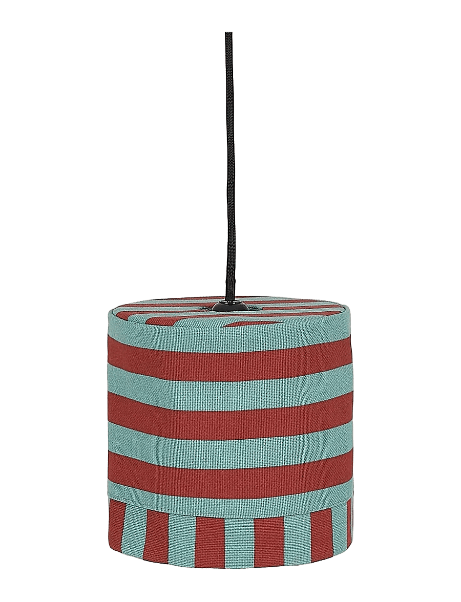 NOBODINOZ - Pendant lampshade diam. 20cm Linda - lampenschirme - red teal green stripes - 0