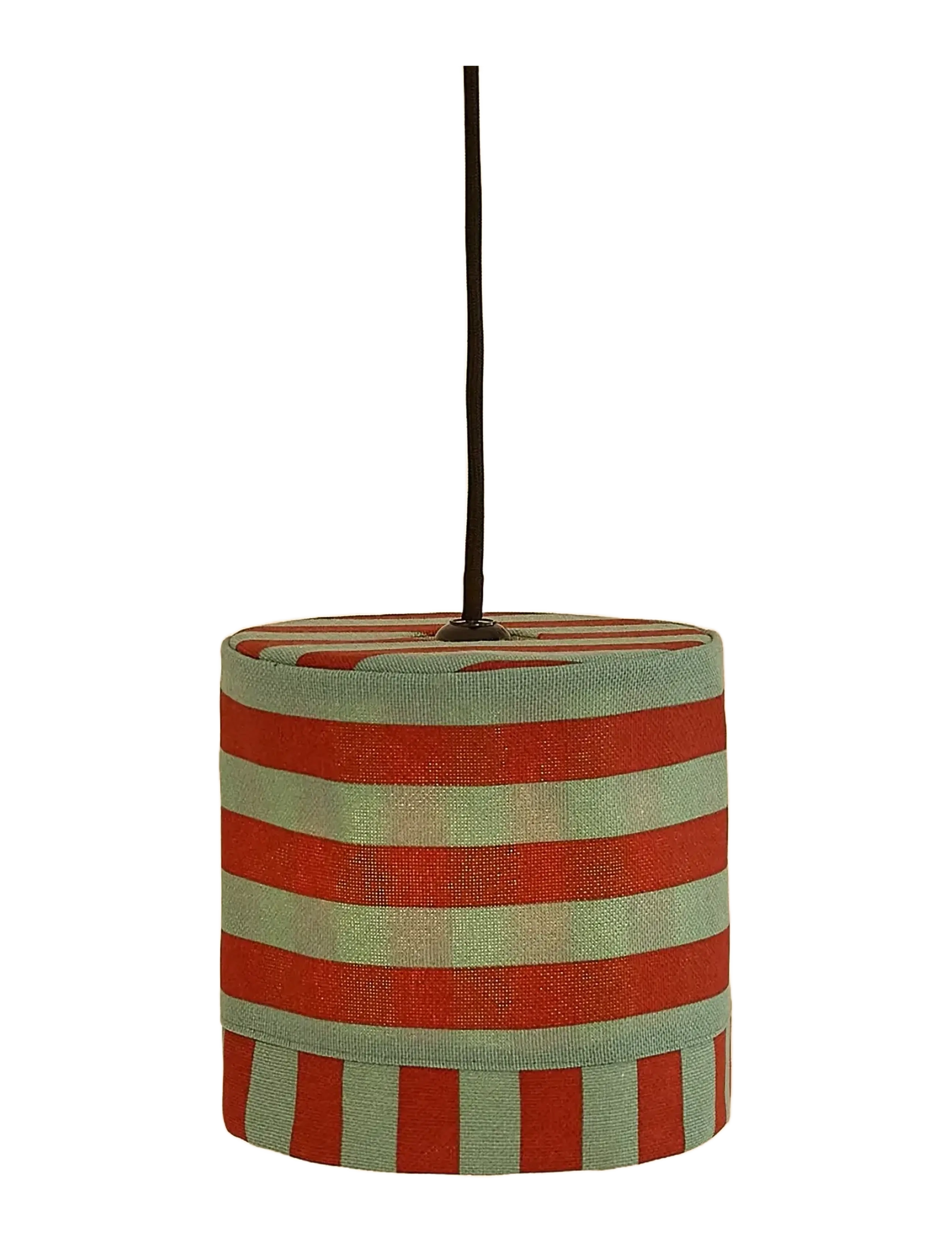 NOBODINOZ - Pendant lampshade diam. 20cm Linda - lamp shades - red teal green stripes - 1