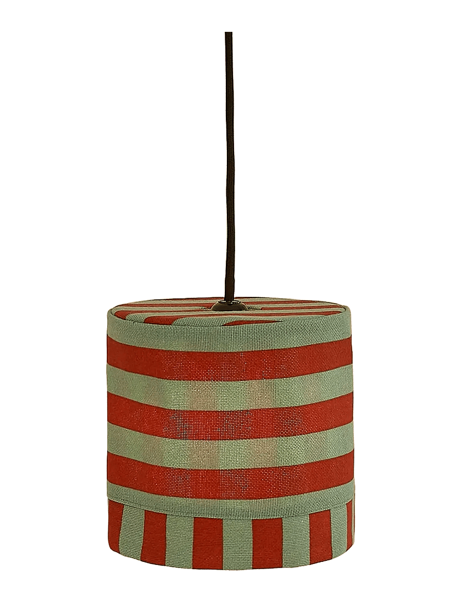 NOBODINOZ - Pendant lampshade diam. 20cm Linda - lampenschirme - red teal green stripes - 1