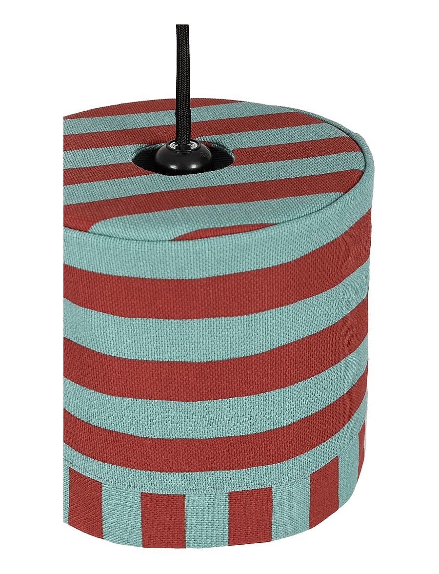 NOBODINOZ - Pendant lampshade diam. 20cm Linda - lampenschirme - red teal green stripes - 2
