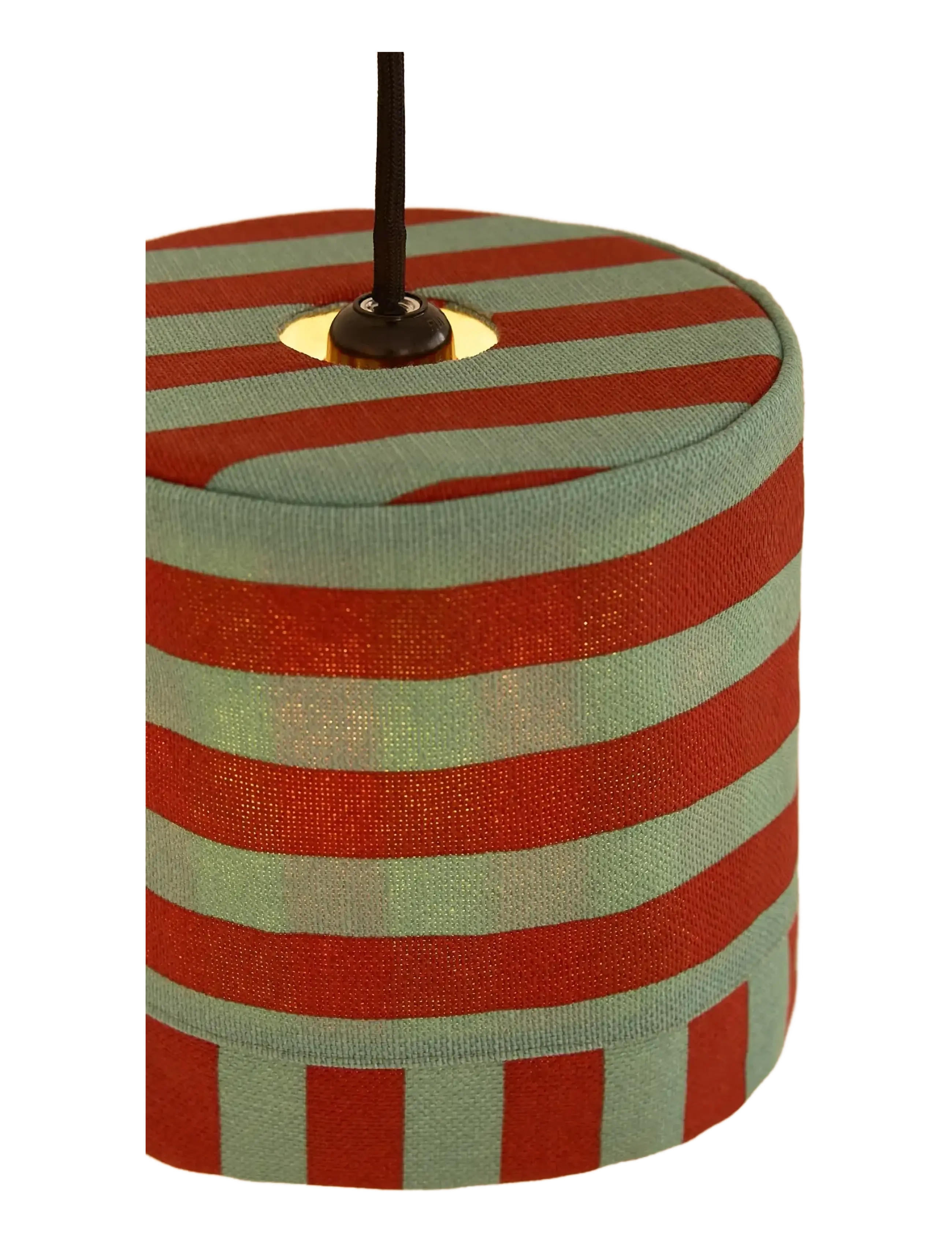 NOBODINOZ - Pendant lampshade diam. 20cm Linda - lamp shades - red teal green stripes - 3