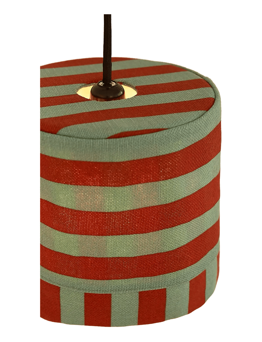 NOBODINOZ - Pendant lampshade diam. 20cm Linda - lampenschirme - red teal green stripes - 3