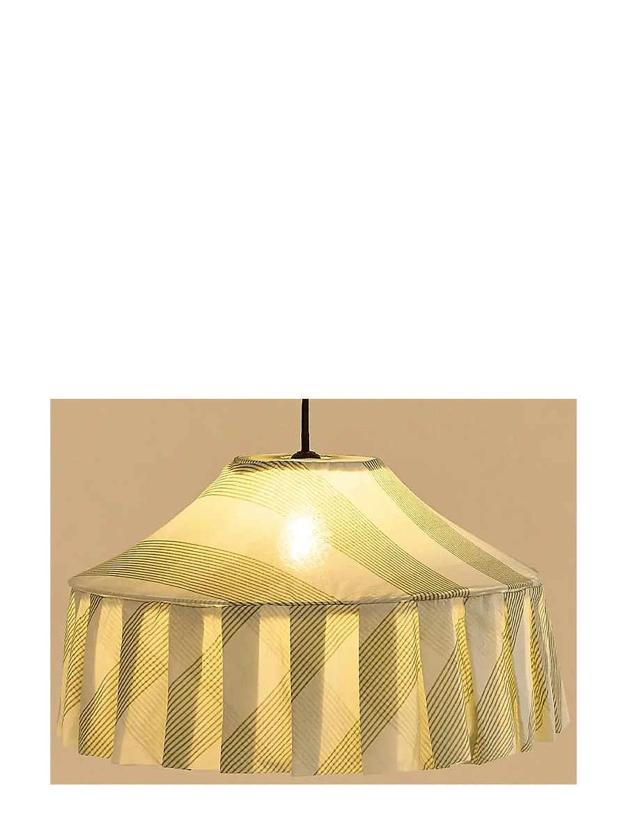NOBODINOZ - Pendant lampshade diam. 50cm Nicole - pendler - green diagonal stripes - 2