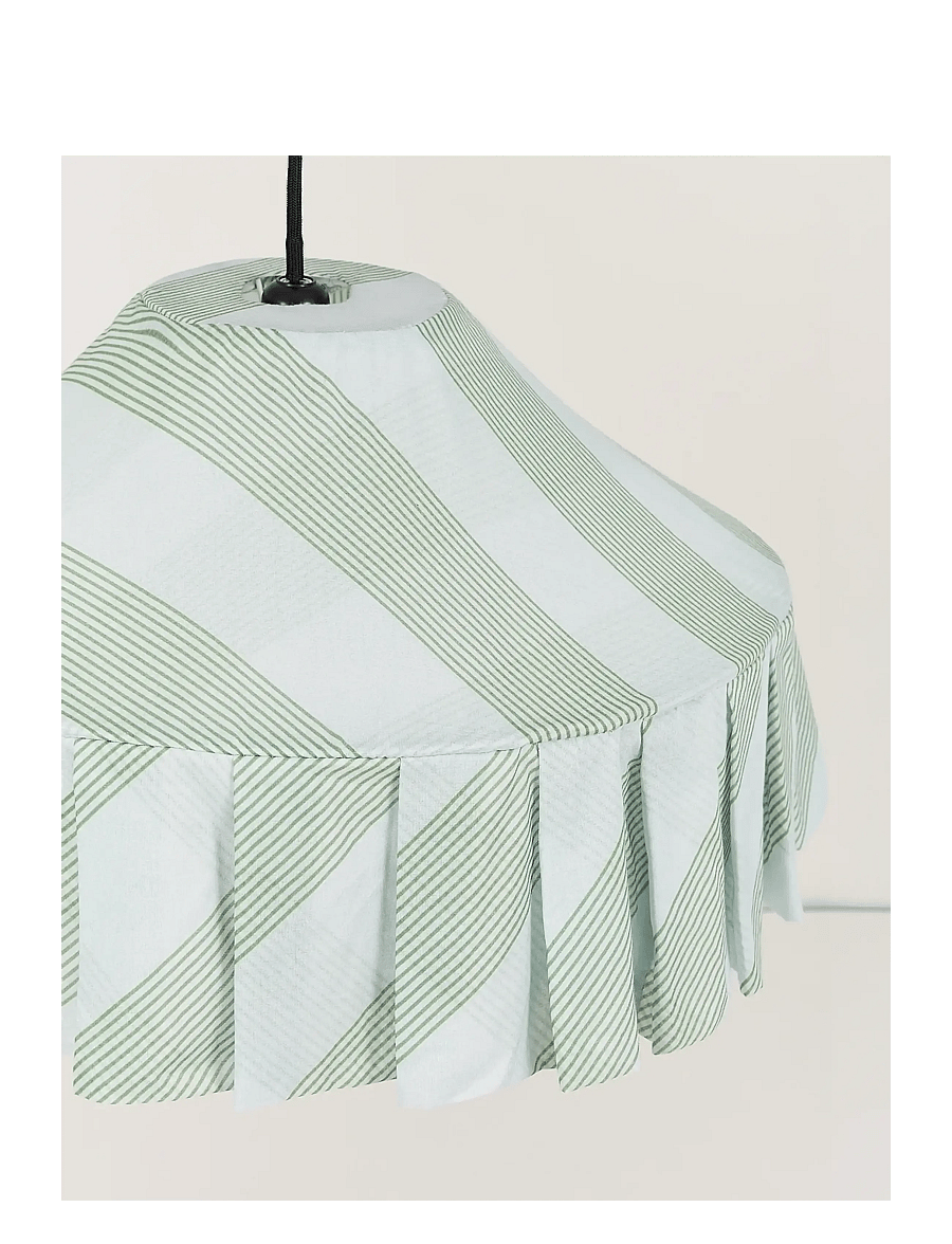NOBODINOZ - Pendant lampshade diam. 50cm Nicole - pendler - green diagonal stripes - 3