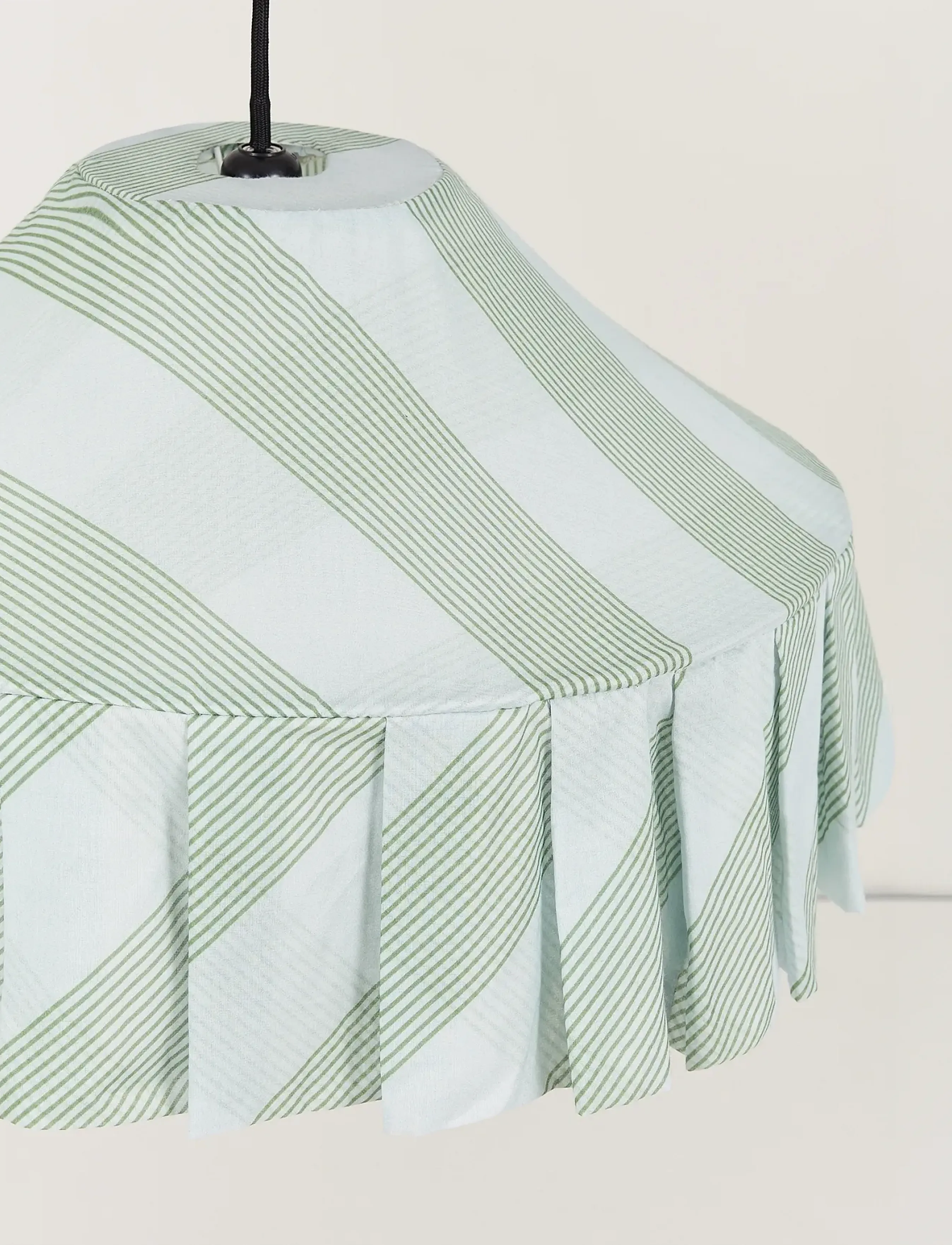 NOBODINOZ - Pendant lampshade diam. 50cm Nicole - pendler - green diagonal stripes - 4