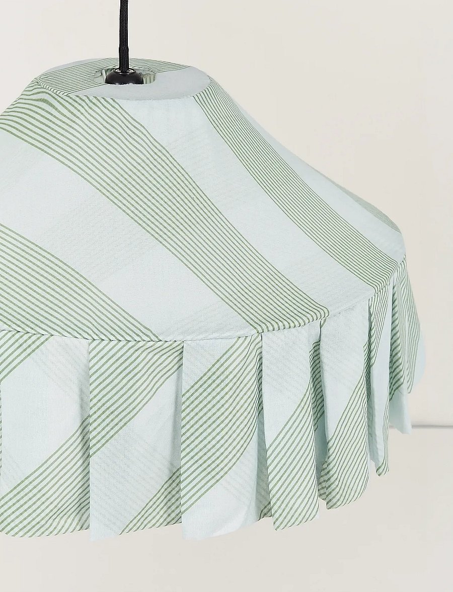 NOBODINOZ - Pendant lampshade diam. 50cm Nicole - pendler - green diagonal stripes - 4