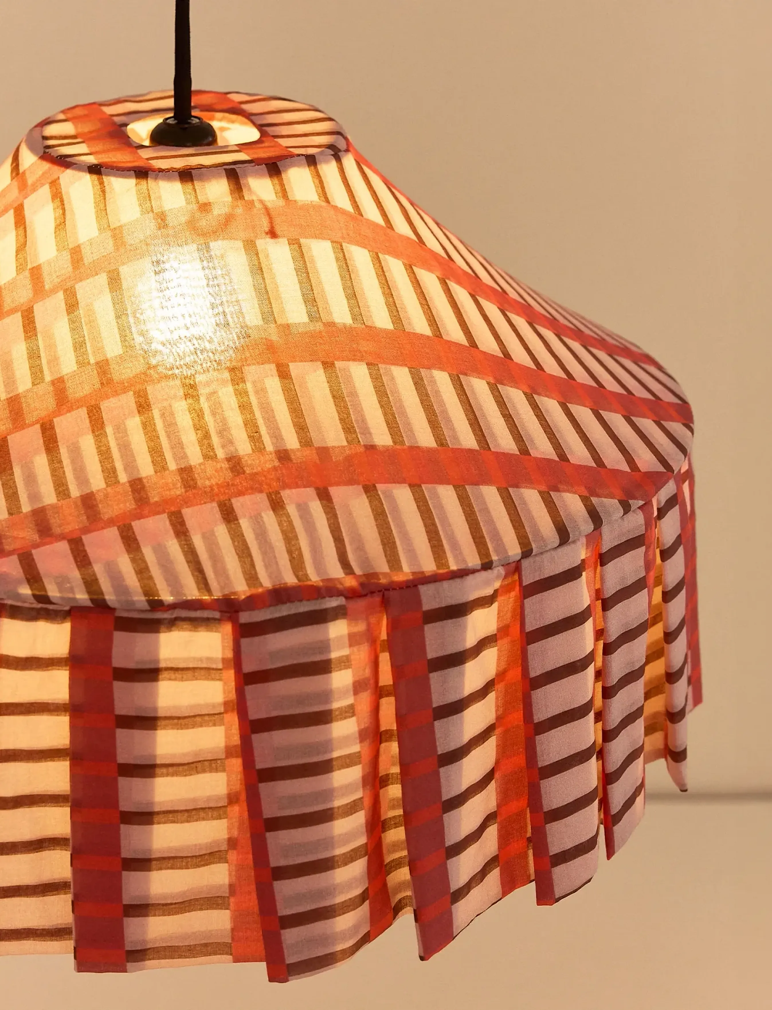NOBODINOZ - Pendant lampshade diam. 50cm Nicole - hangandi loftljós - red brown mosaic - 5