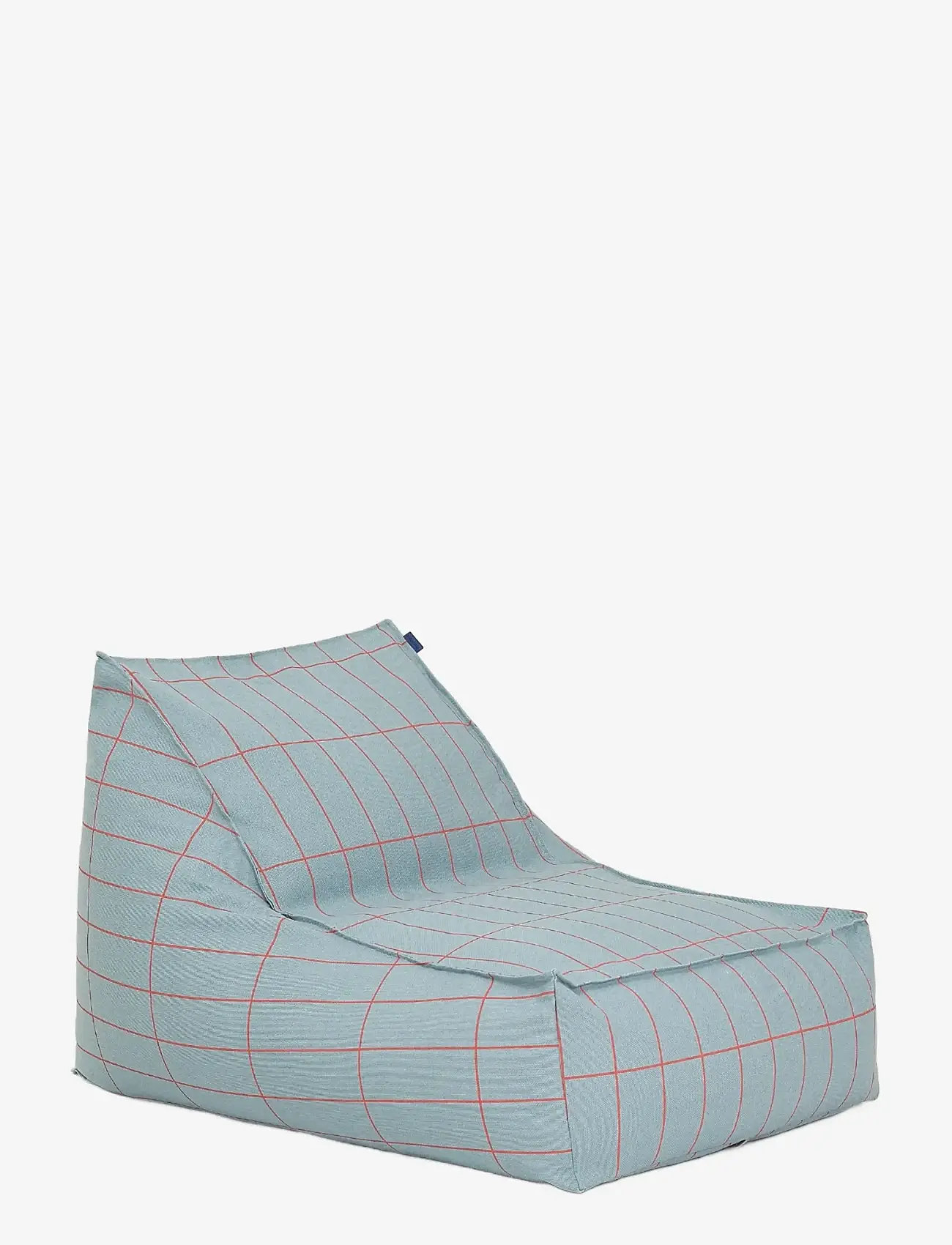 NOBODINOZ - Long beanbag - adult size - Vibes - puffer og lænestole - blue red grid - 1