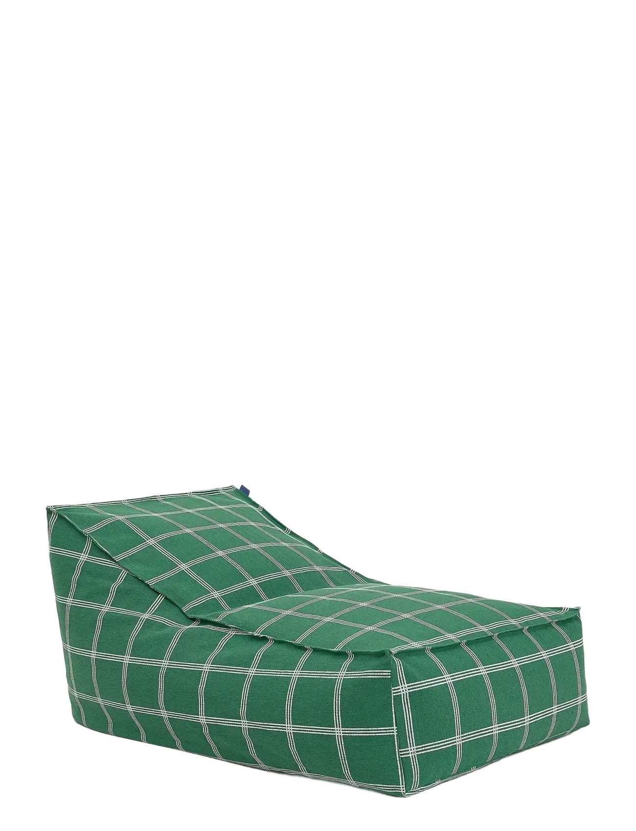 NOBODINOZ Long beanbag - adult size - Vibes - Klúbbdagar - GREEN WHITE WINDOWPANE / green