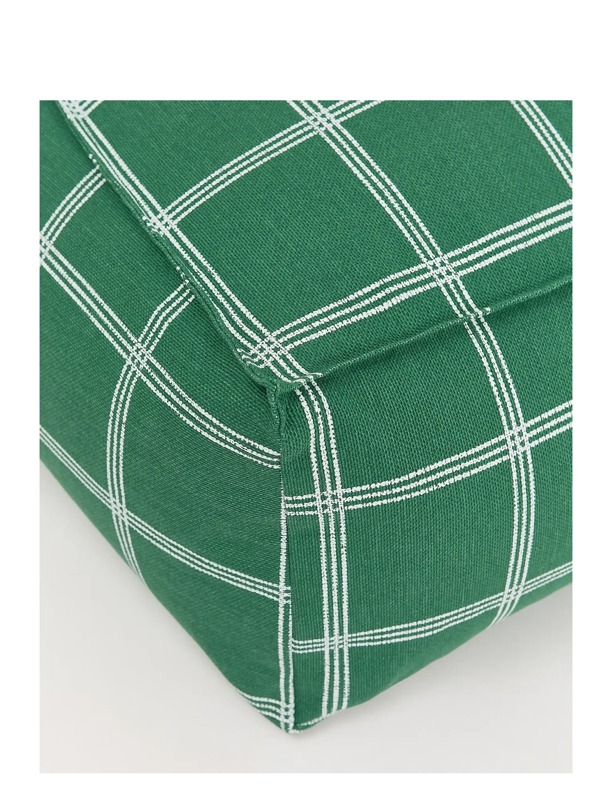 NOBODINOZ - Long beanbag - adult size - Vibes - green white windowpane - 1