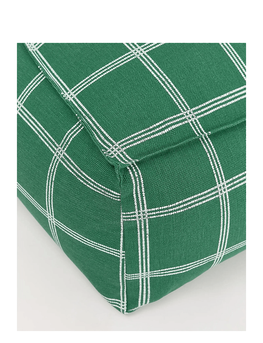 NOBODINOZ - Long beanbag - adult size - Vibes - green white windowpane - 1