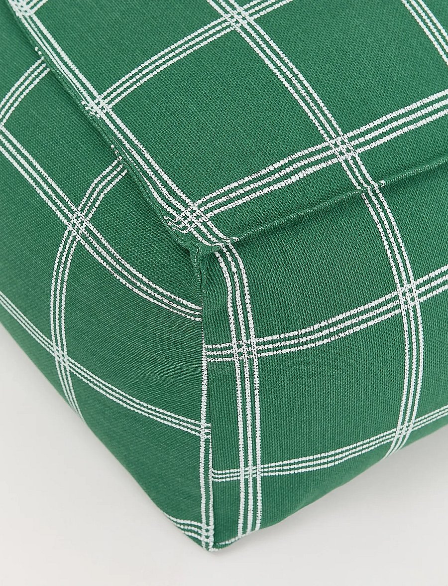 NOBODINOZ - Long beanbag - adult size - Vibes - green white windowpane - 4