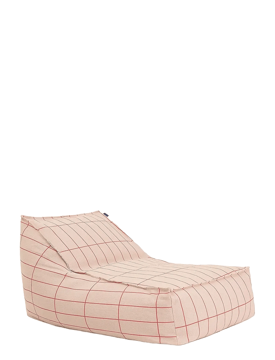 NOBODINOZ - Long beanbag - adult size - Vibes - puffer og lænestole - pink red grid - 0