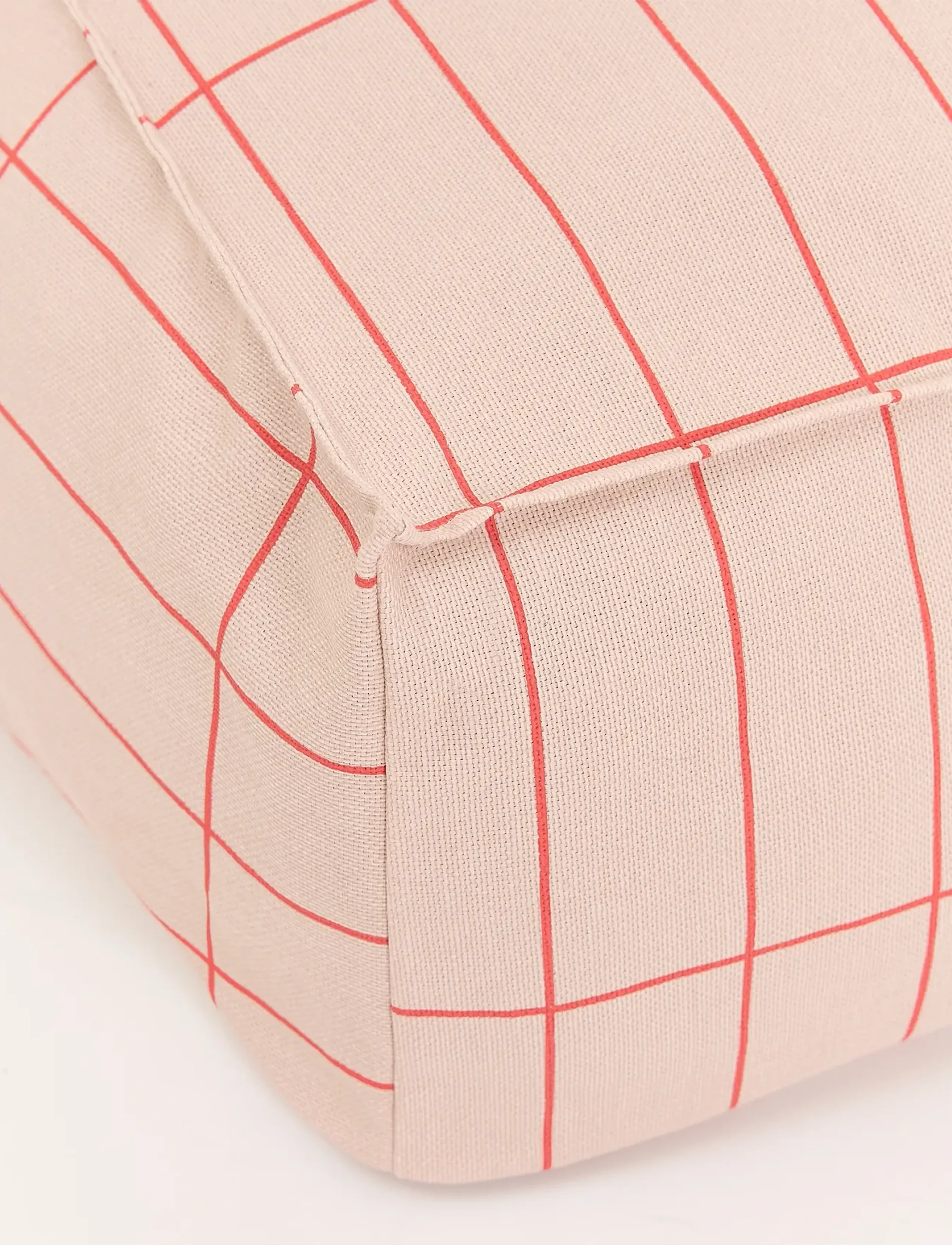 NOBODINOZ - Long beanbag - adult size - Vibes - puffer og lænestole - pink red grid - 1