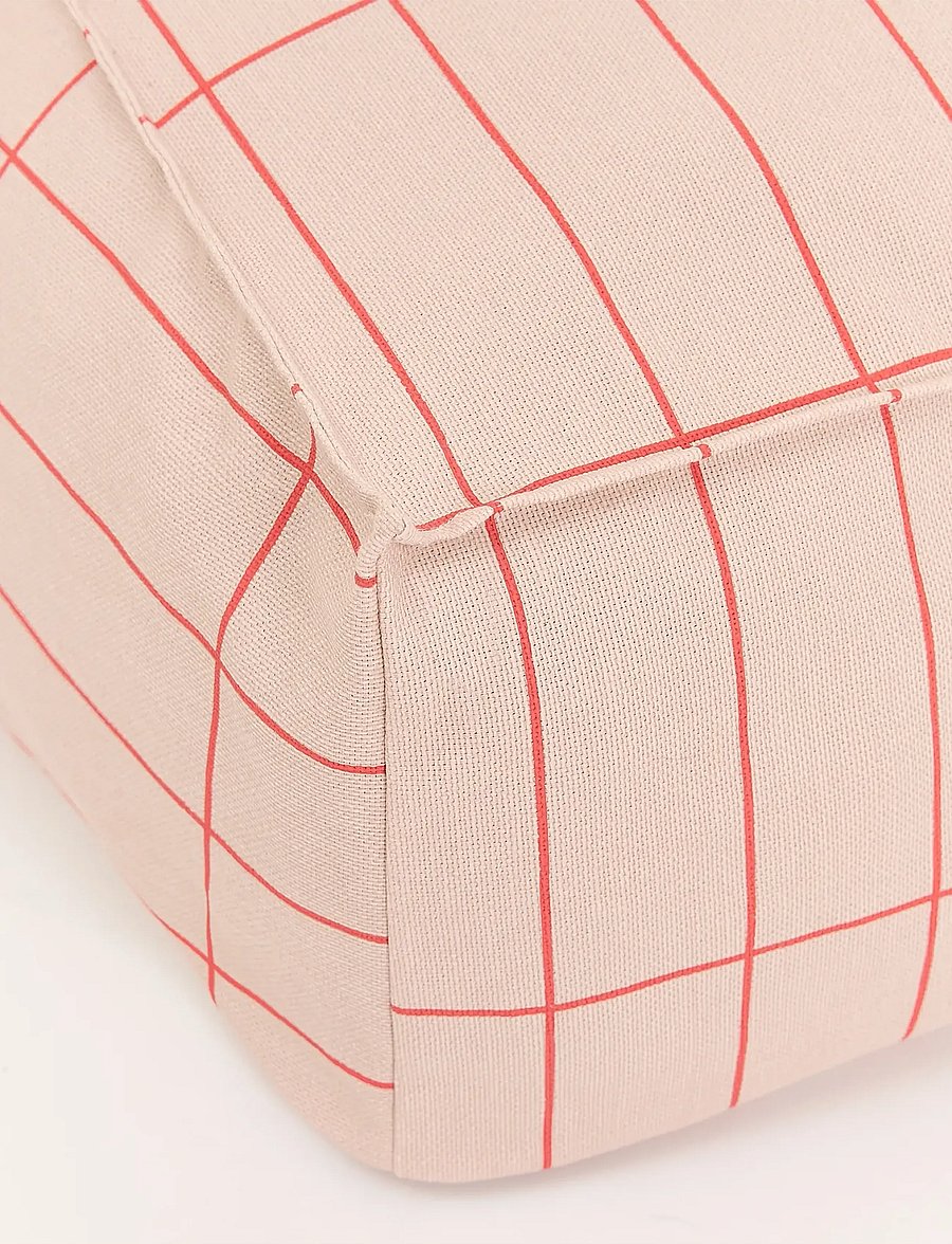 NOBODINOZ - Long beanbag - adult size - Vibes - puffer og lænestole - pink red grid - 1