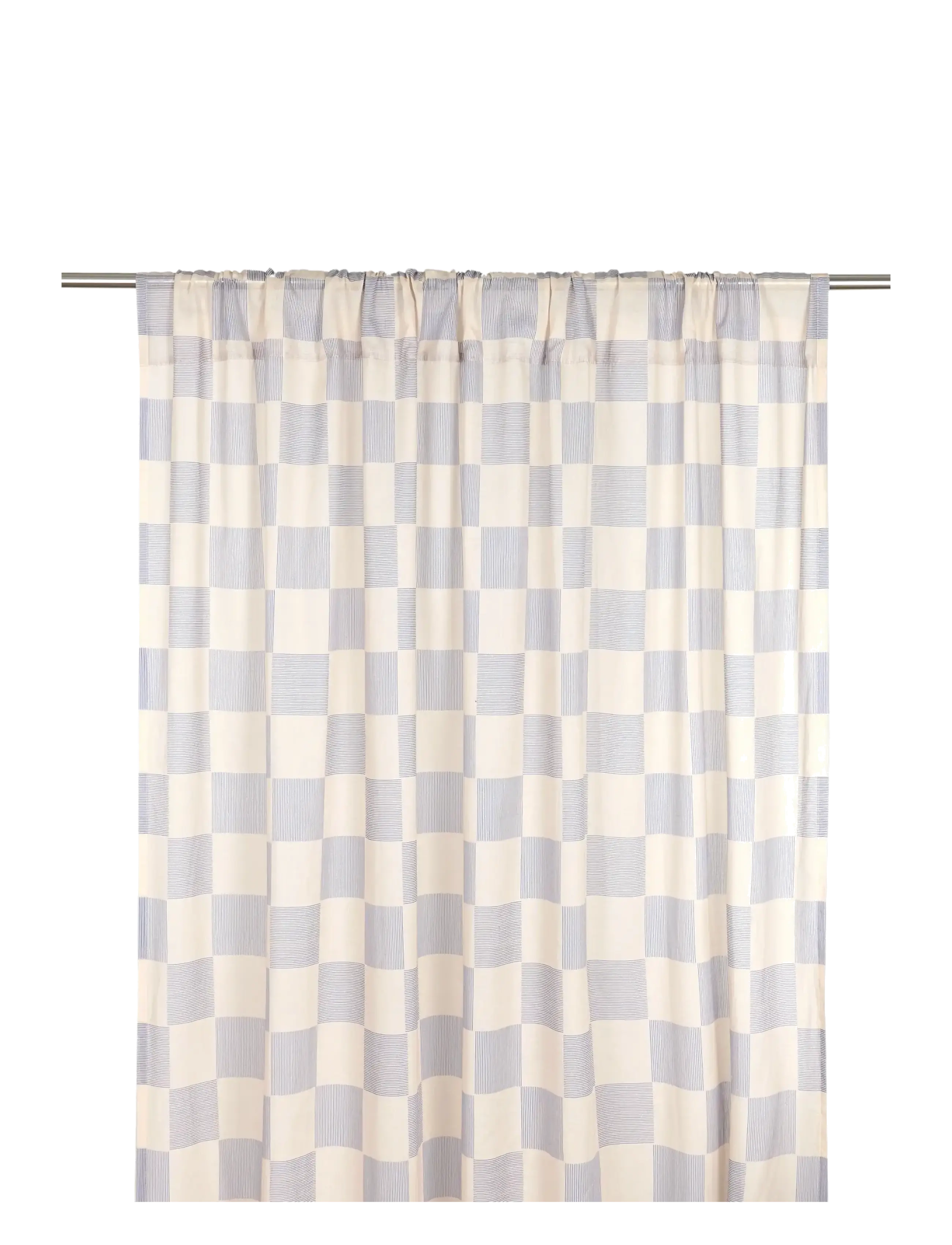 NOBODINOZ Sheer coton voile curtain Wendy - Gardinen - BLUE INK CHECKS / blue
