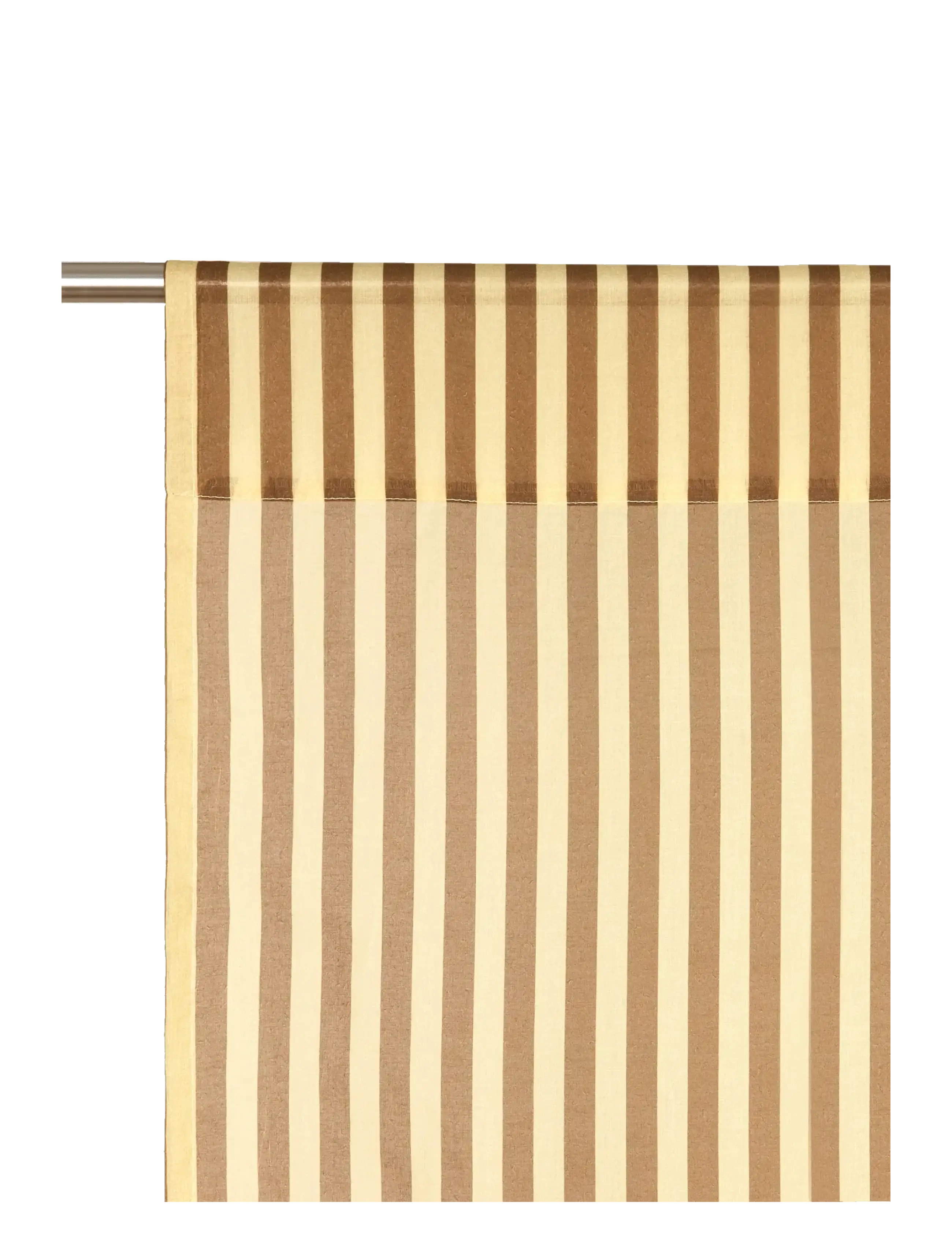 NOBODINOZ Sheer coton voile curtain Wendy - Sivuverhot - BROWN STRIPES / brown