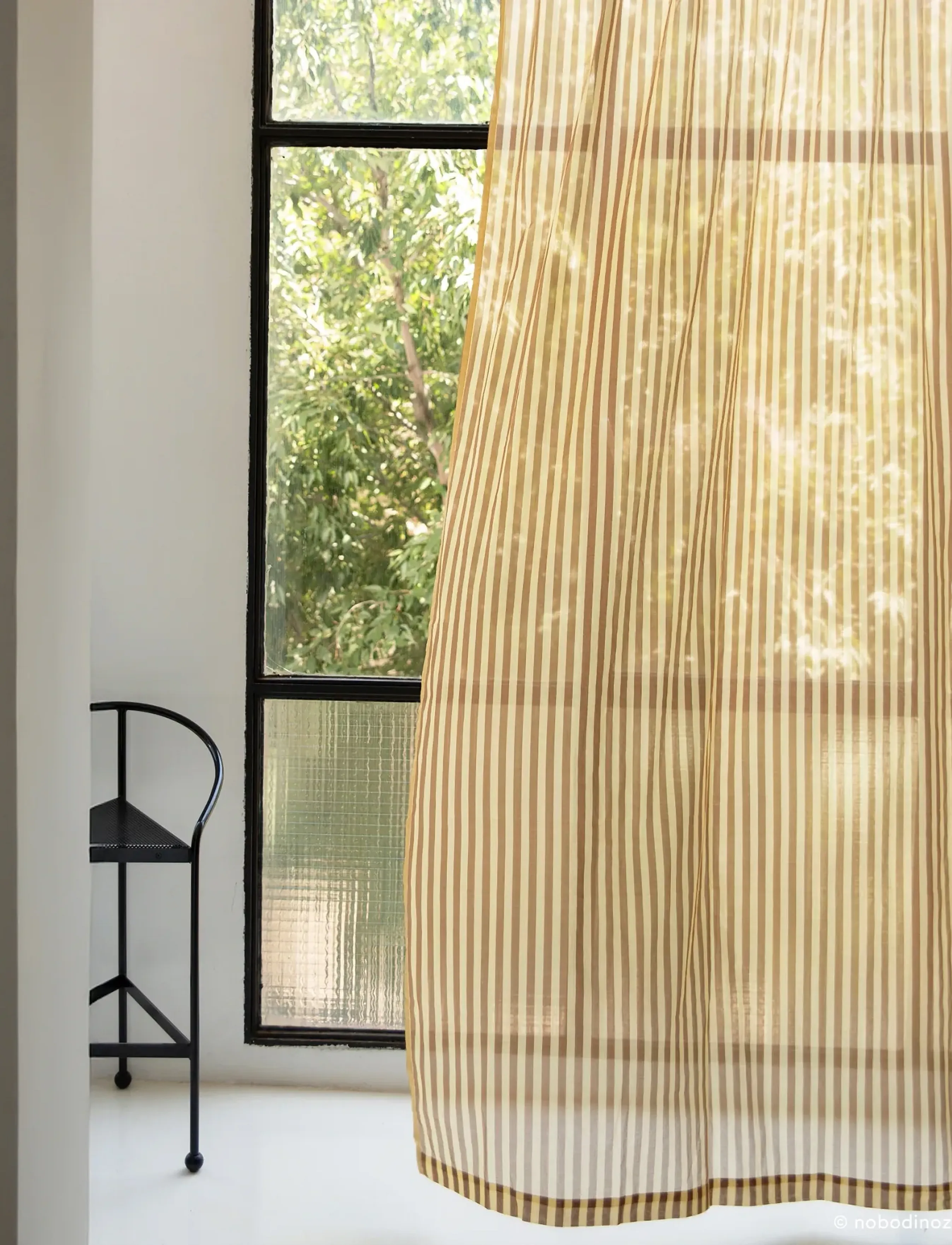 NOBODINOZ Sheer Coton Voile Curtain Wendy, One Size x 280, Curtains, Braun - Long Homeware