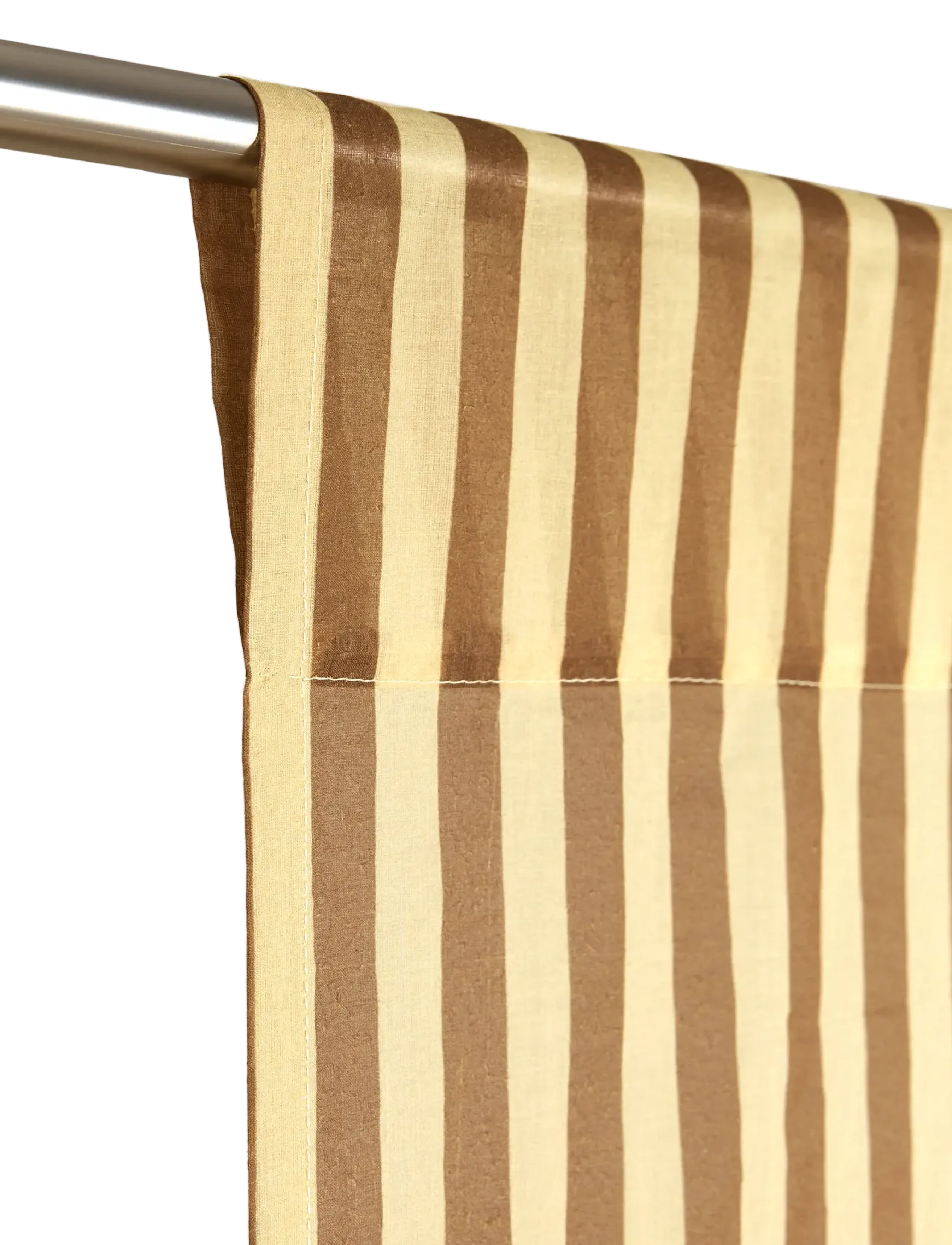 NOBODINOZ - Sheer coton voile curtain Wendy - gardinlængde - brown stripes - 4