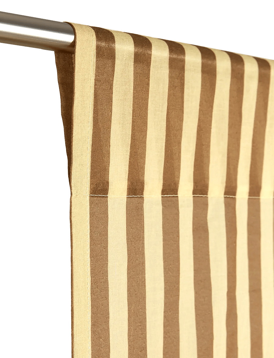 NOBODINOZ - Sheer coton voile curtain Wendy - gardinlængde - brown stripes - 4