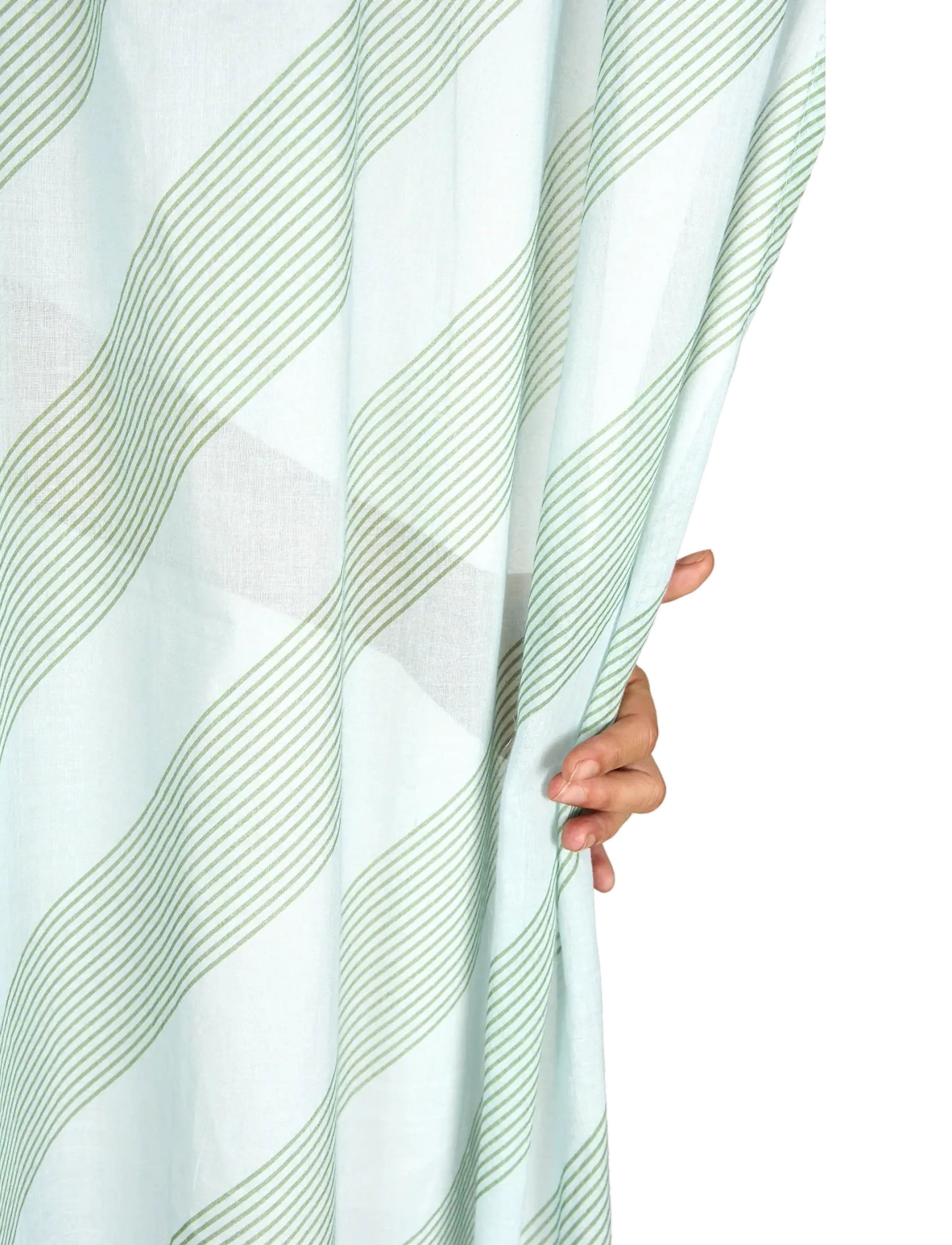 NOBODINOZ Sheer Coton Voile Curtain Wendy, One Size x 280, Curtains, Grün - Long Homeware