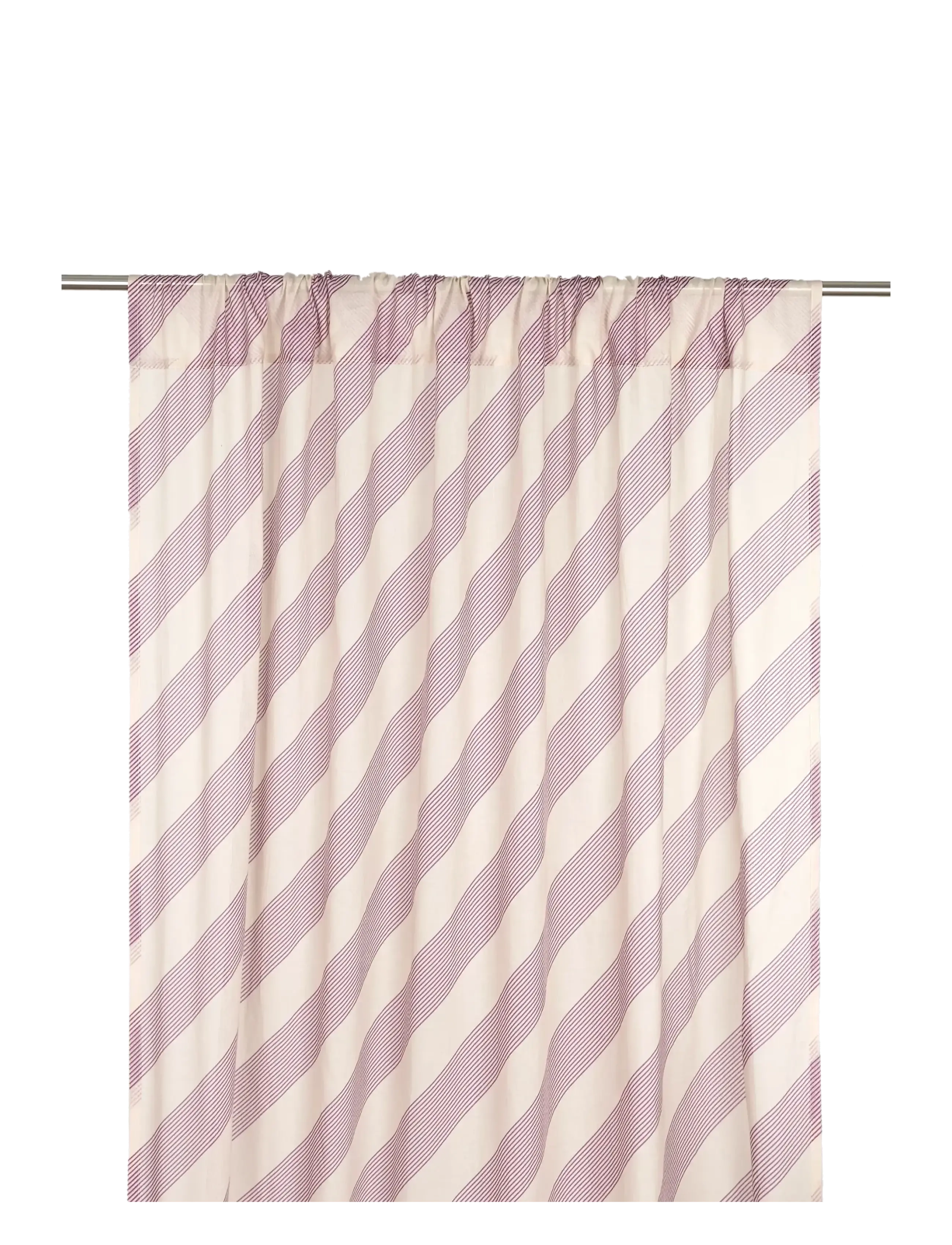 NOBODINOZ Sheer coton voile curtain Wendy - Kardinad ja rulood - LILAC DIAGONAL STRIPES / purple