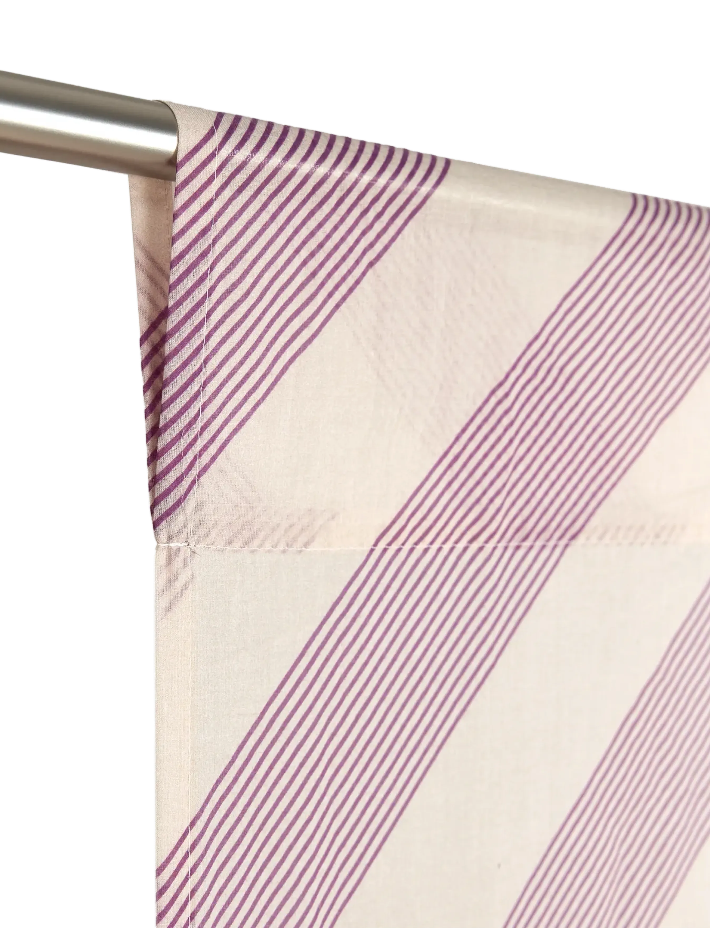 NOBODINOZ - Sheer coton voile curtain Wendy - gardinlængde - lilac diagonal stripes - 3