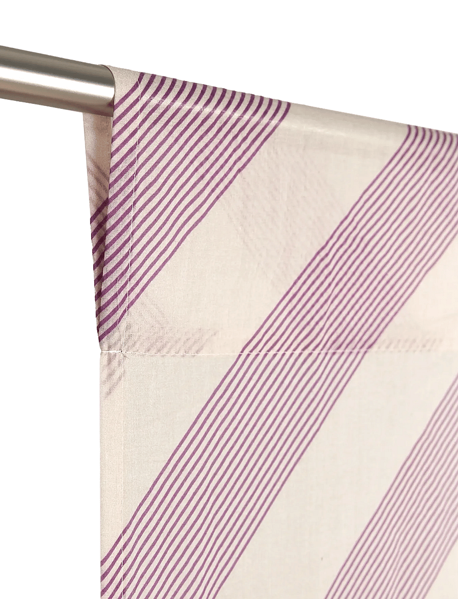 NOBODINOZ - Sheer coton voile curtain Wendy - gardinlængde - lilac diagonal stripes - 3