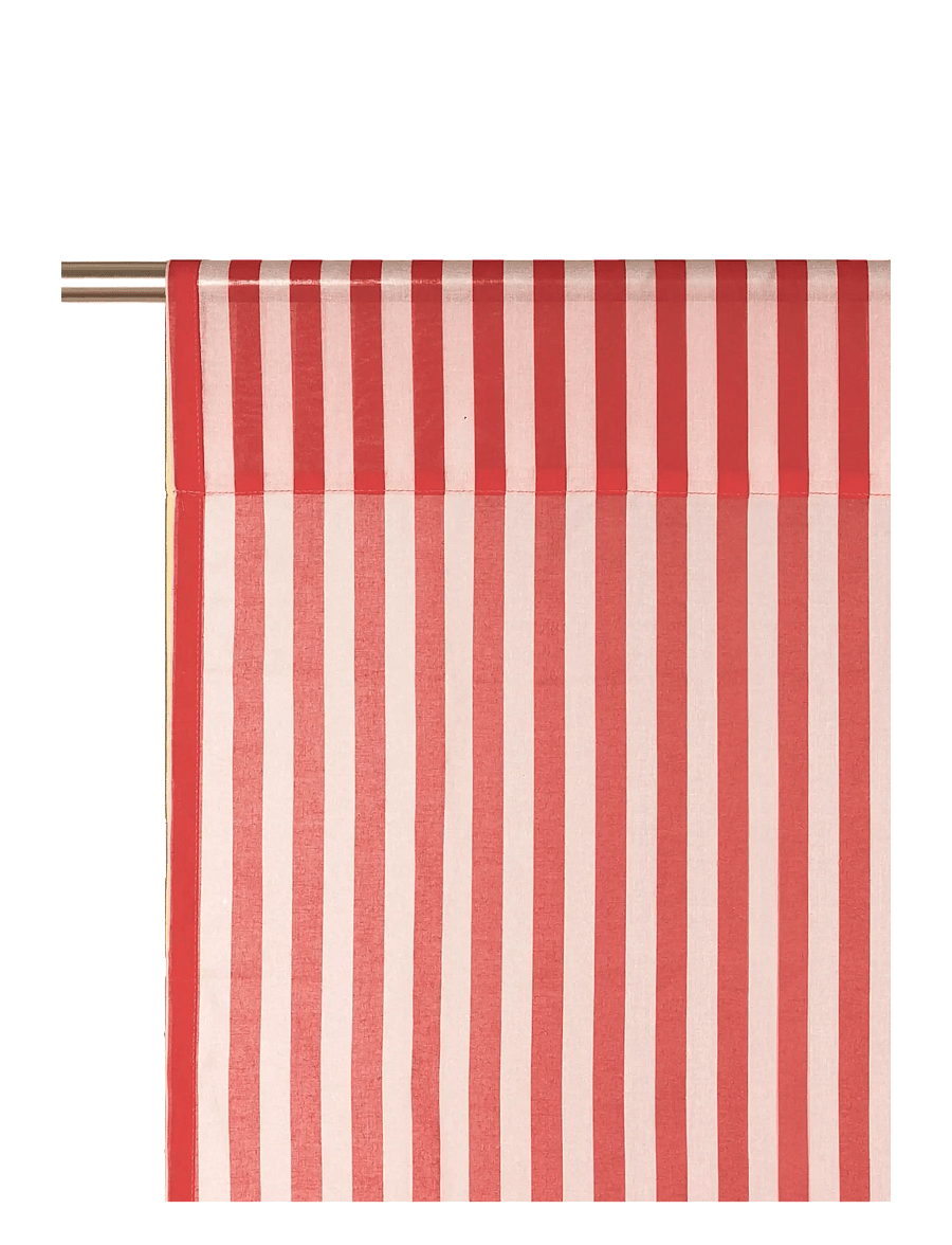 NOBODINOZ - Sheer coton voile curtain Wendy - fertiggardinen - red stripes - 1