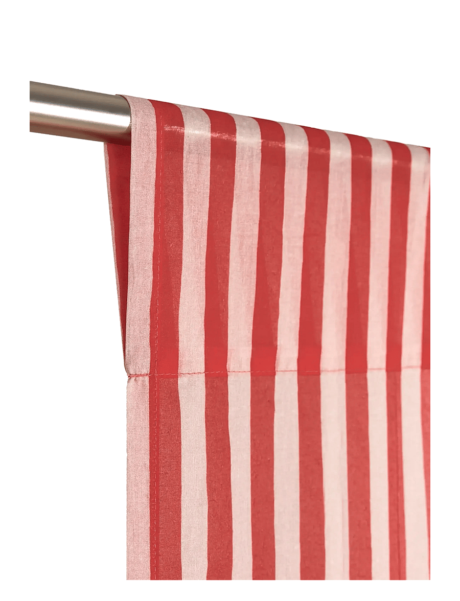 NOBODINOZ - Sheer coton voile curtain Wendy - fertiggardinen - red stripes - 2