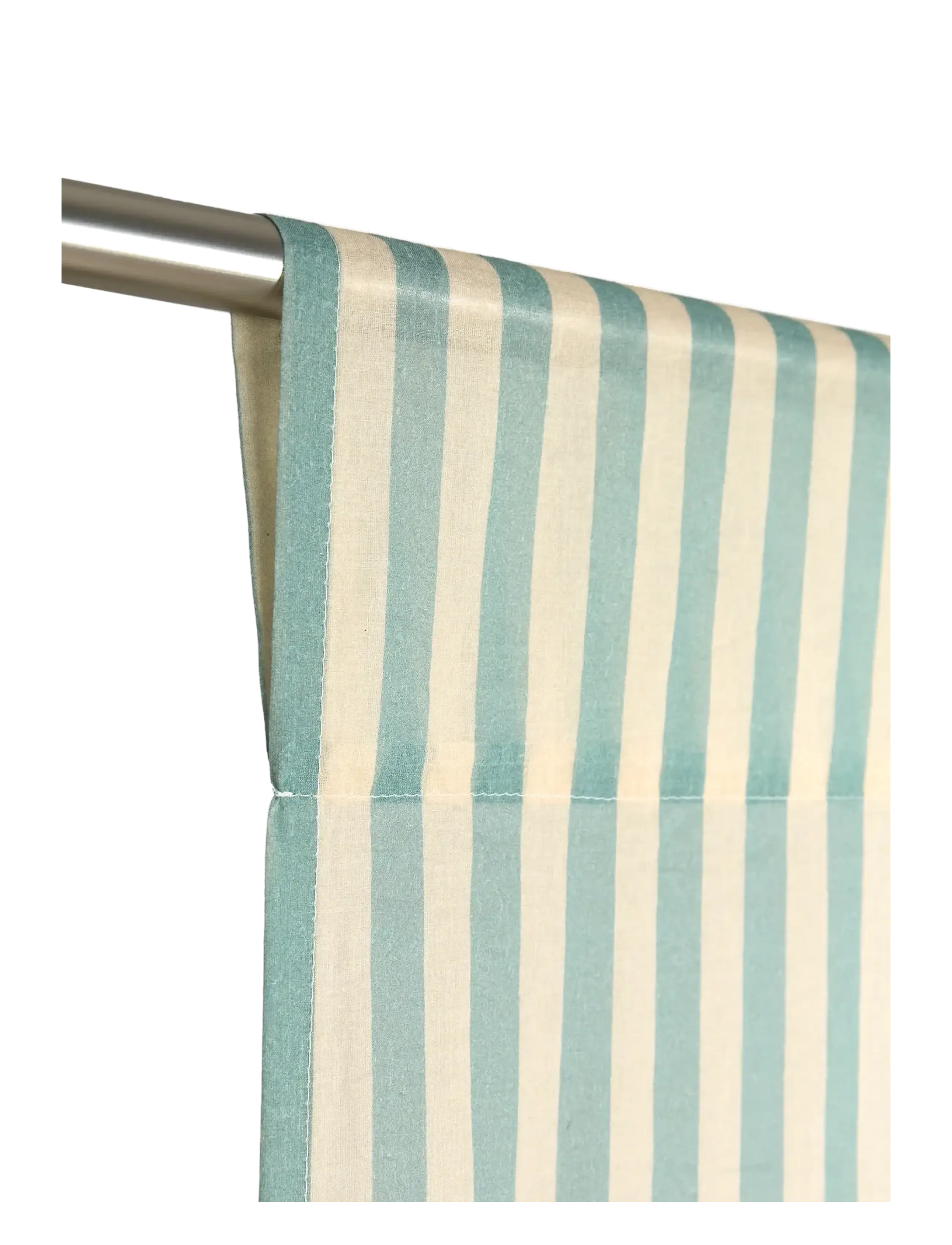 NOBODINOZ - Sheer coton voile curtain Wendy - gardinlængde - turquoise stripes - 2