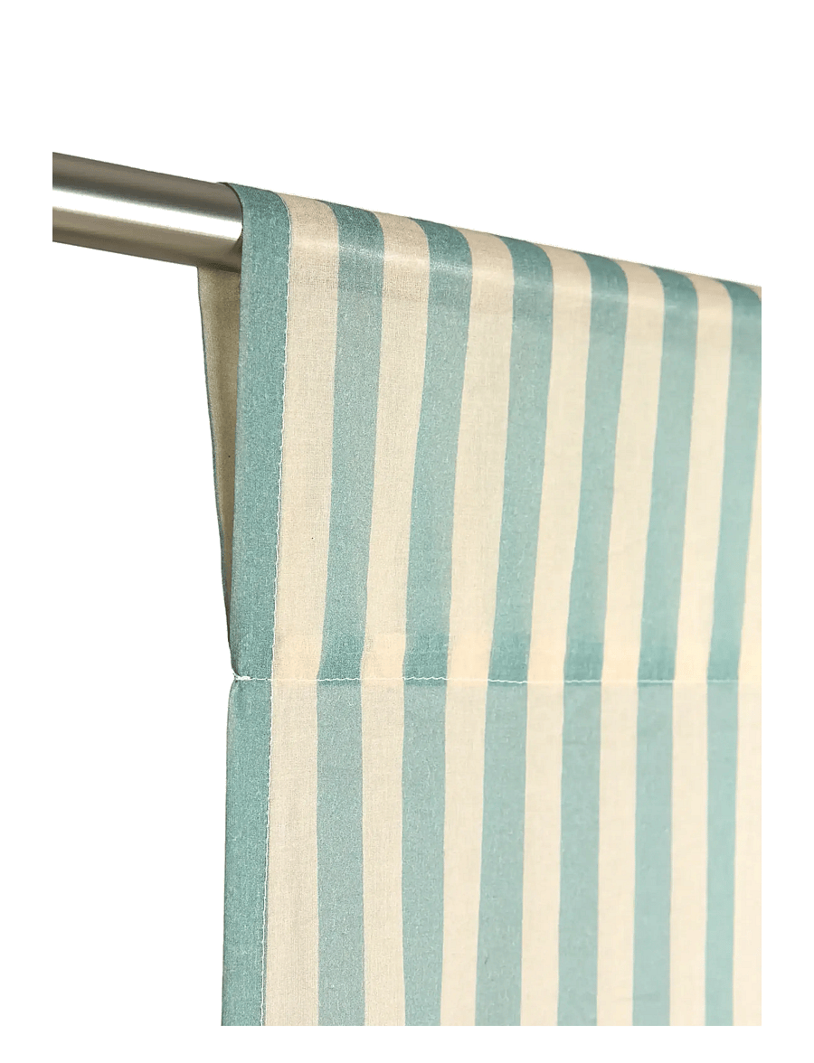NOBODINOZ - Sheer coton voile curtain Wendy - gardinlængde - turquoise stripes - 2