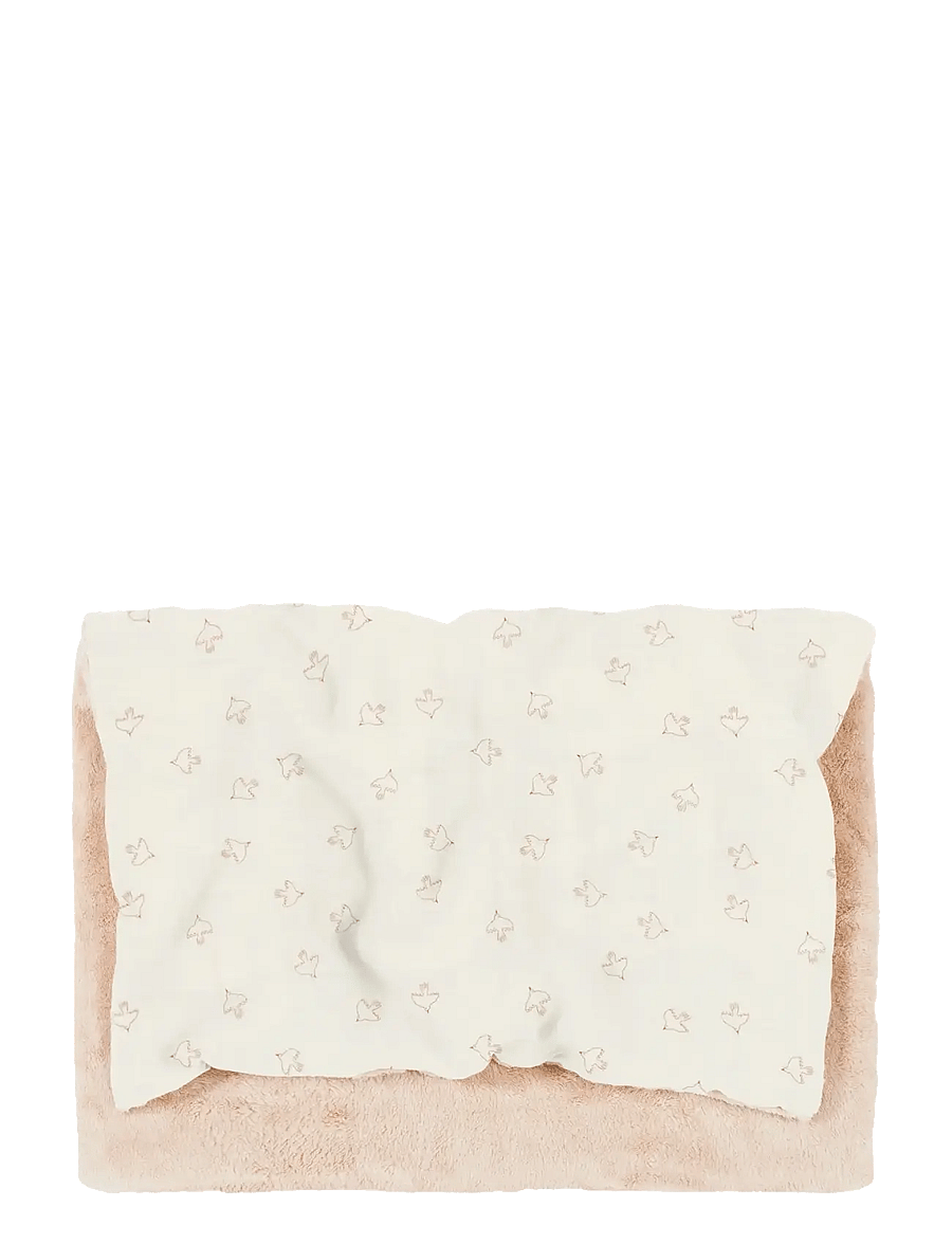 NOBODINOZ - Winter blanket in washed double muslin Wabi-Sabi - couvertures - brown hoshi birds - 0