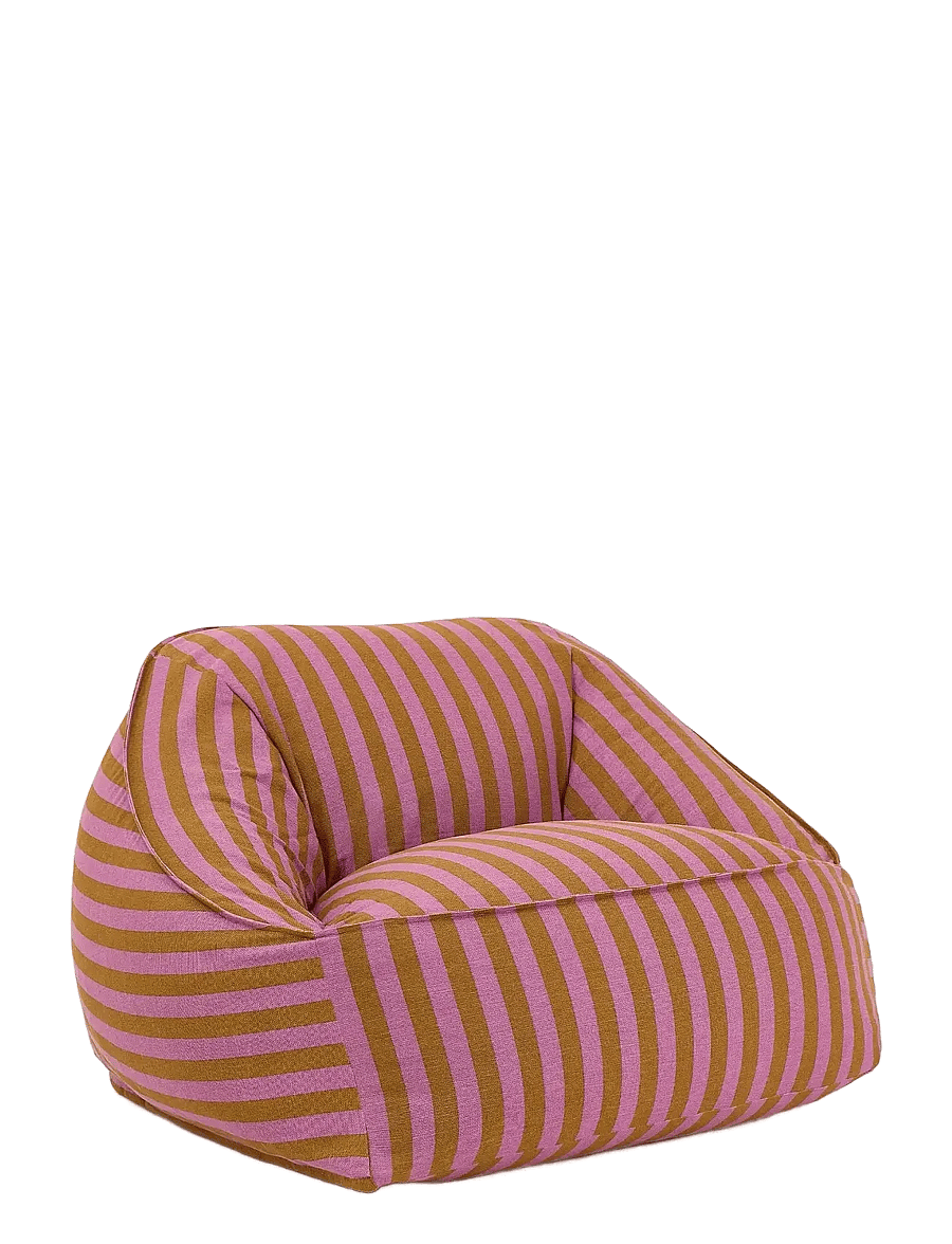 NOBODINOZ - Armchair beanbag - adult size - Ziggy - puffer og lænestole - pink curry stripes - 1