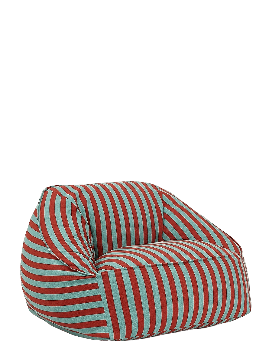 NOBODINOZ - Armchair beanbag - adult size - Ziggy - red teal green stripes - 1