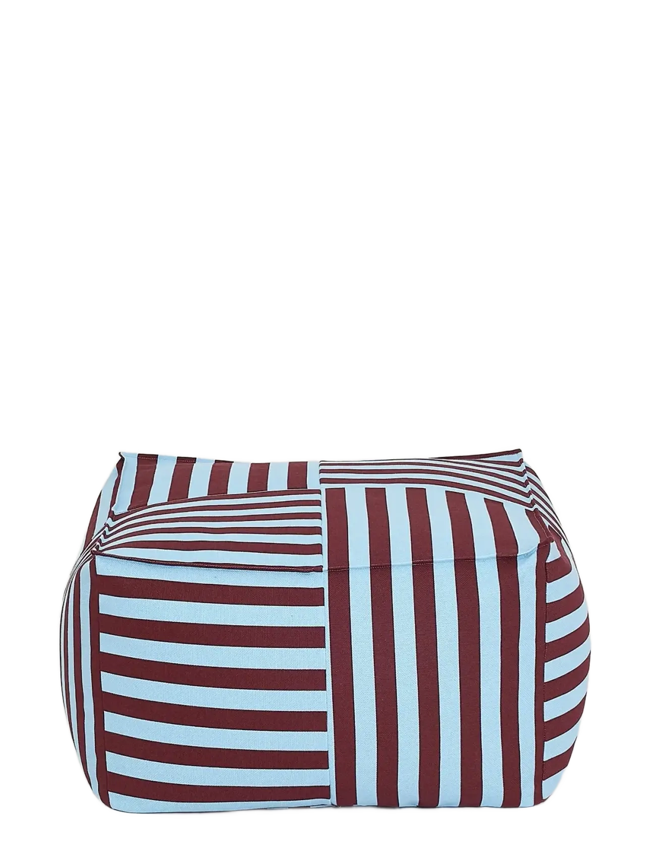 NOBODINOZ - Ottoman beanbag  - adult size - Otto - puffer og lænestole - burgundy blue stripes - 2