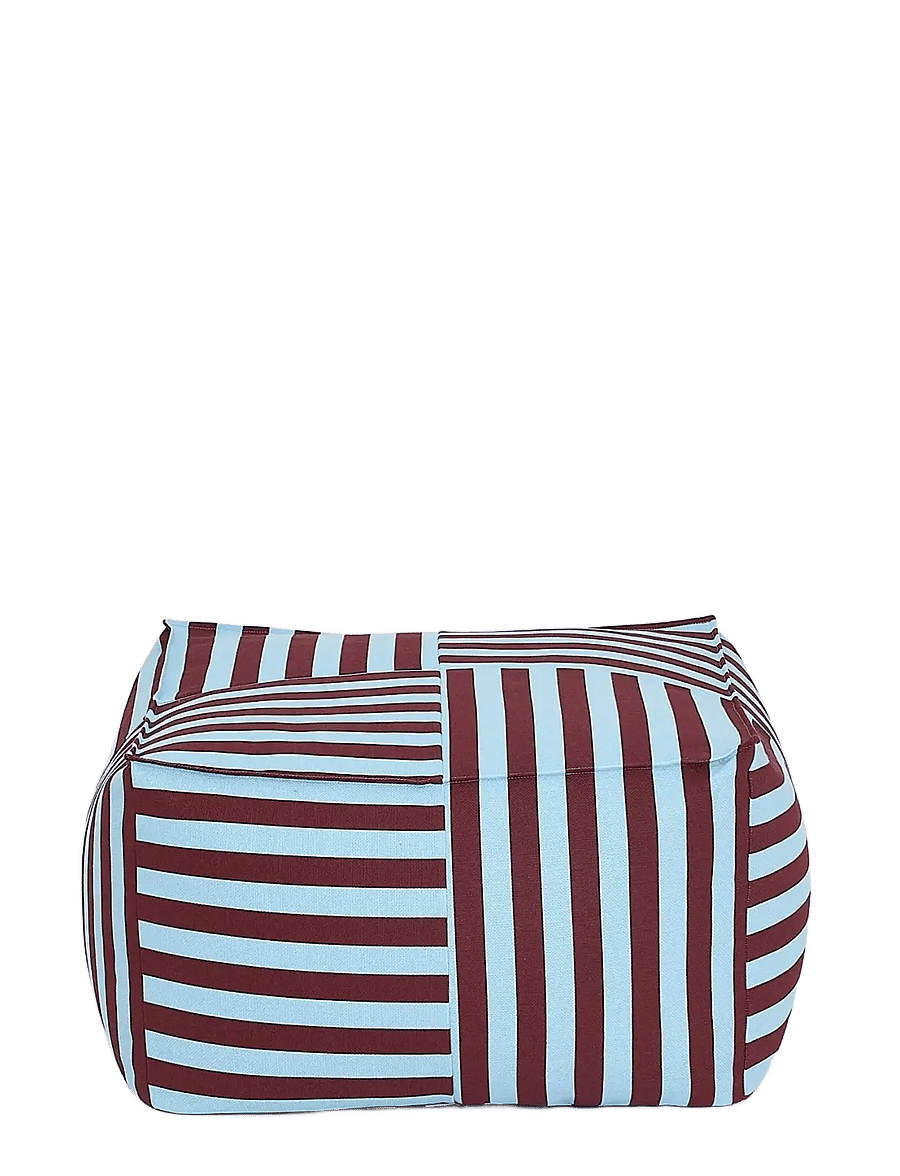 NOBODINOZ - Ottoman beanbag - adult size - Otto - puffer og lænestole - burgundy blue stripes - 2