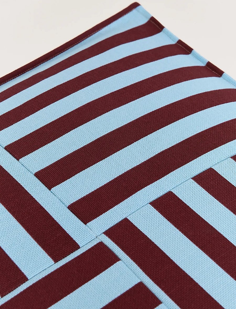 NOBODINOZ - Ottoman beanbag - adult size - Otto - puffer og lænestole - burgundy blue stripes - 4