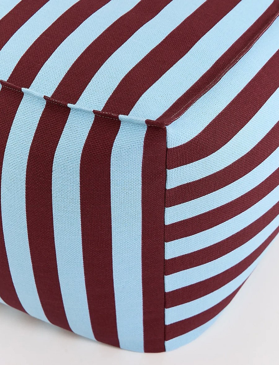 NOBODINOZ - Ottoman beanbag - adult size - Otto - puffer og lænestole - burgundy blue stripes - 5
