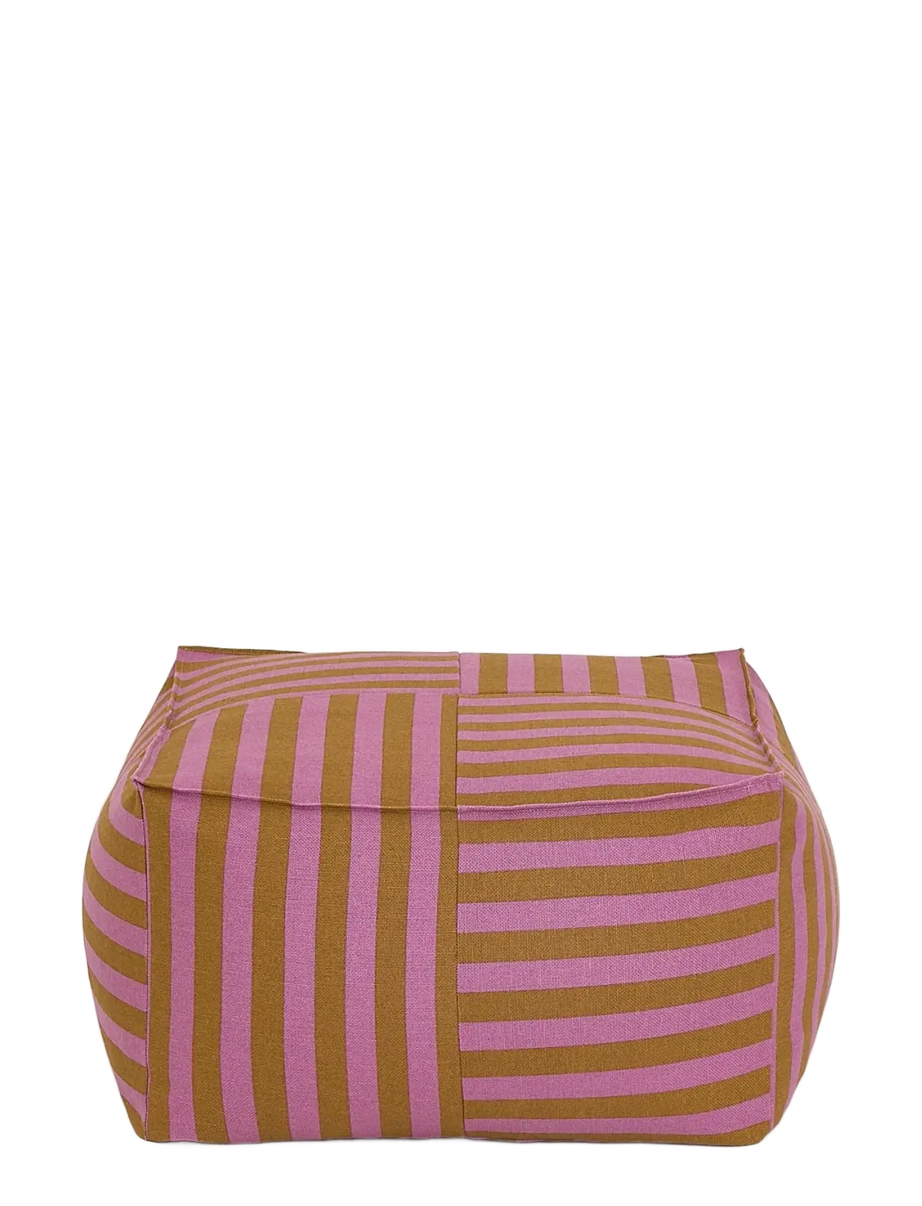 NOBODINOZ - Ottoman beanbag  - adult size - Otto - poufs et fauteuils - pink curry stripes - 2