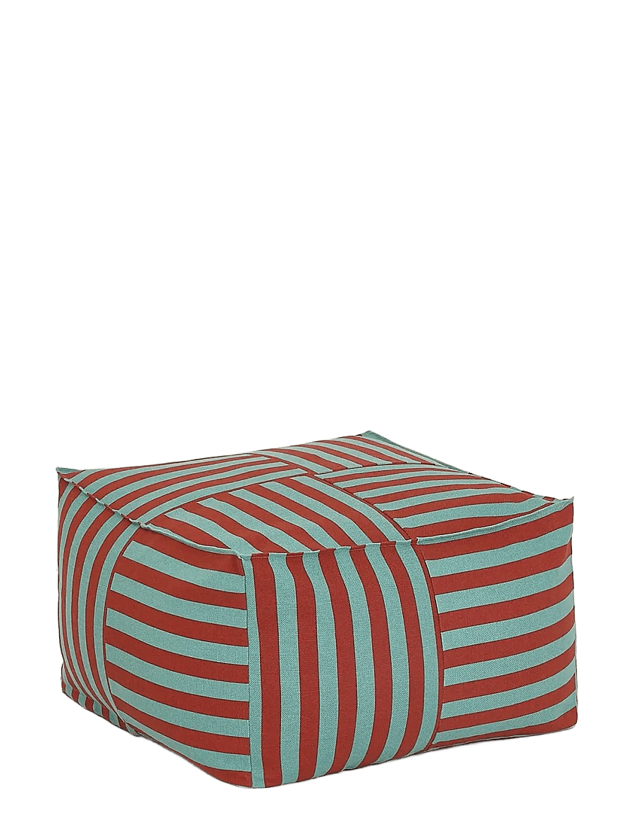 NOBODINOZ - Ottoman beanbag - adult size - Otto - puffer og lænestole - red teal green stripes - 1
