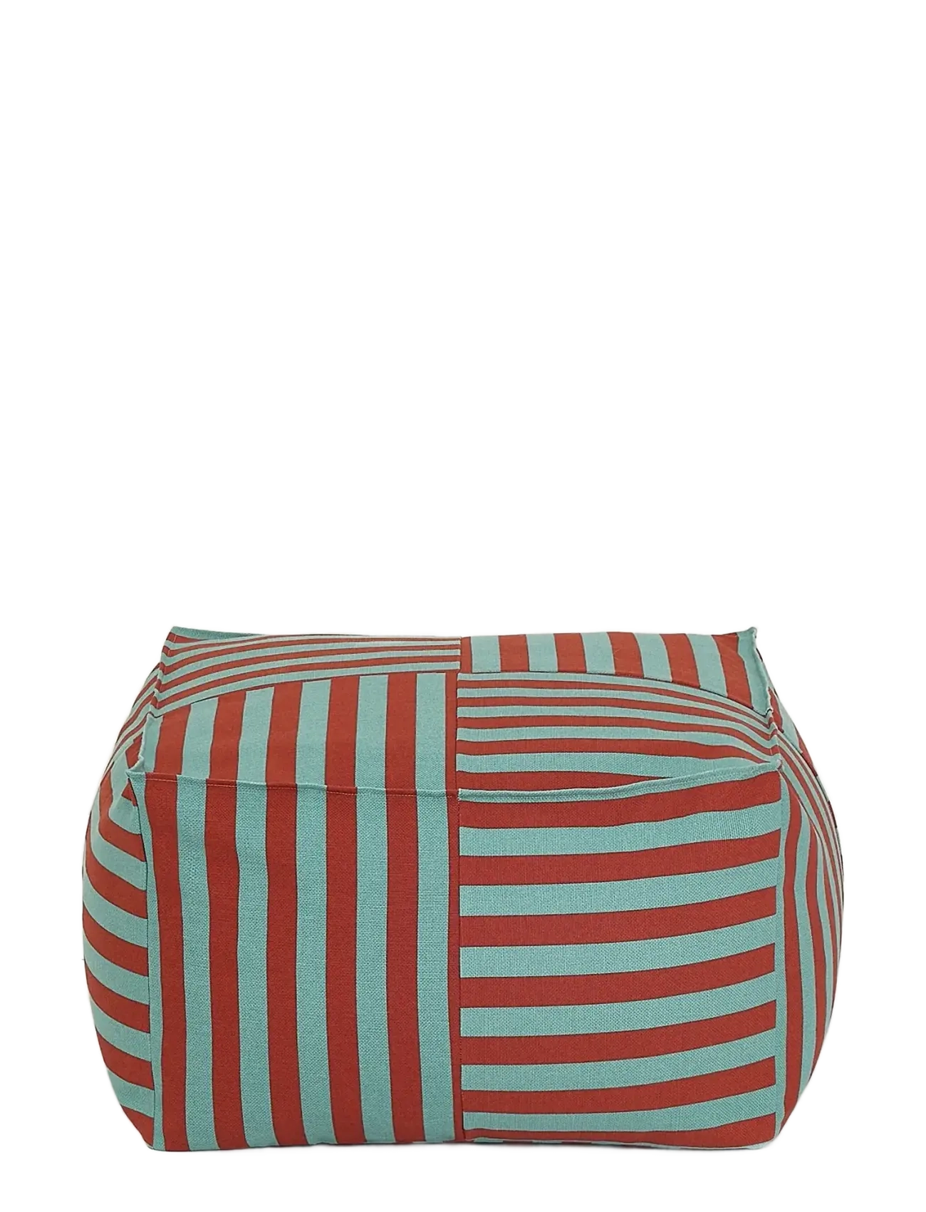 NOBODINOZ - Ottoman beanbag  - adult size - Otto - puffer og lænestole - red teal green stripes - 2