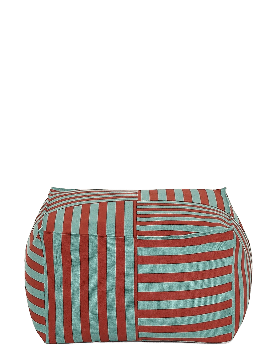 NOBODINOZ - Ottoman beanbag - adult size - Otto - puffer og lænestole - red teal green stripes - 2