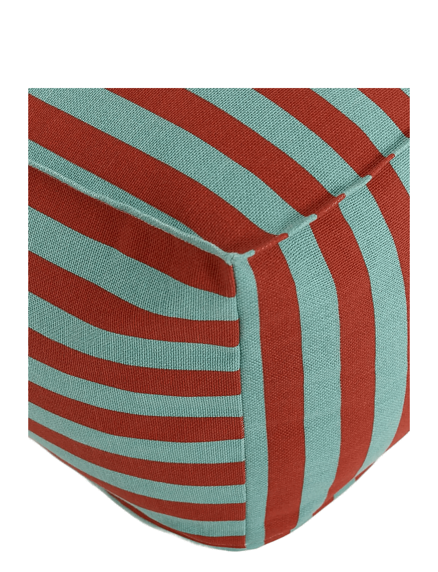 NOBODINOZ - Ottoman beanbag - adult size - Otto - puffer og lænestole - red teal green stripes - 3