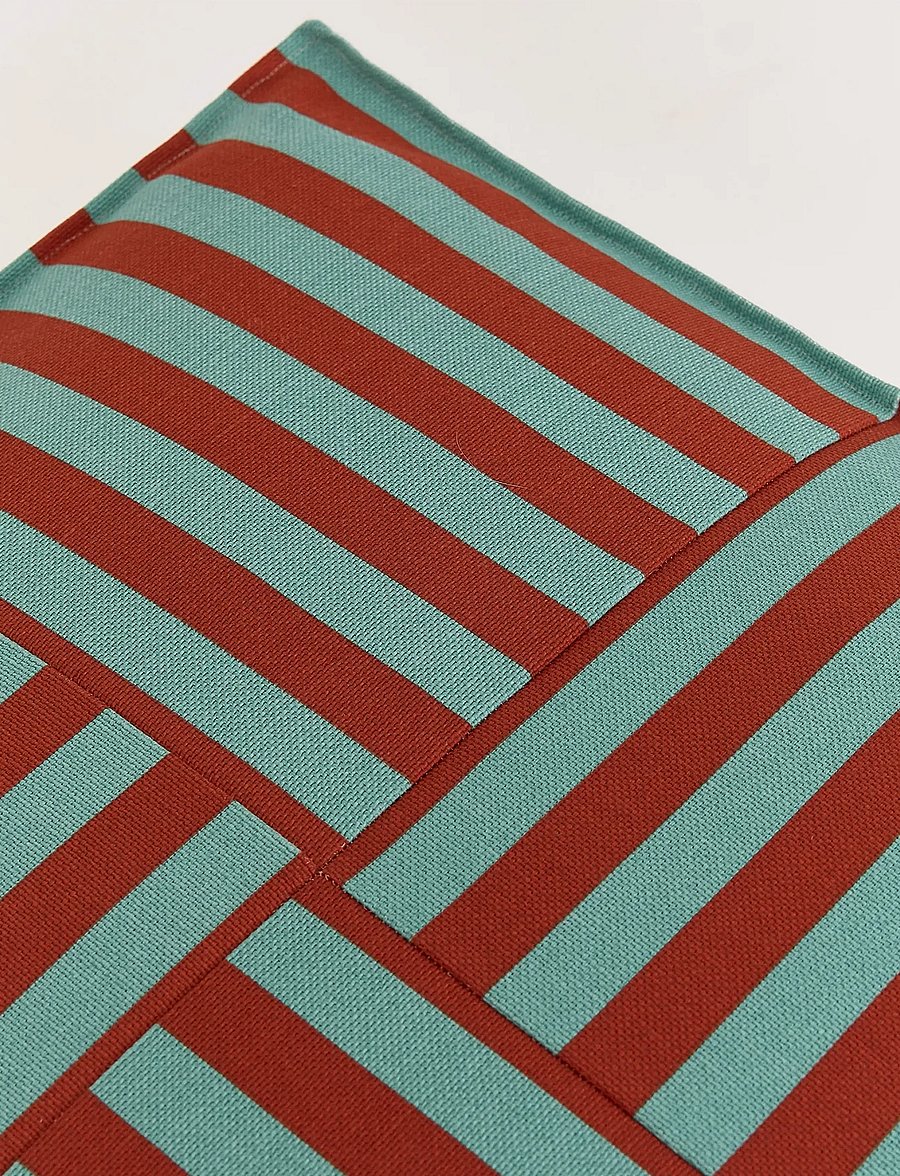 NOBODINOZ - Ottoman beanbag - adult size - Otto - puffer og lænestole - red teal green stripes - 5
