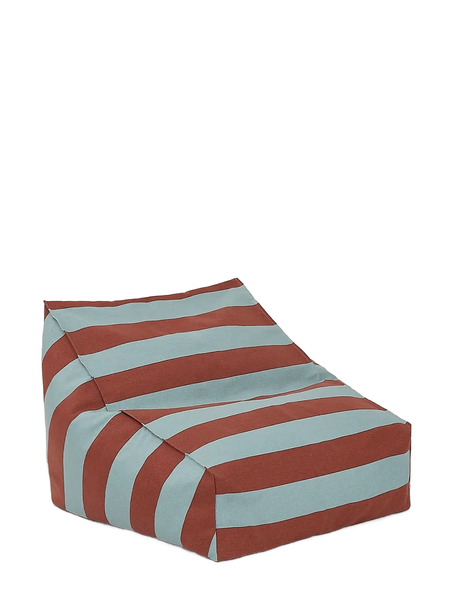 NOBODINOZ - Outdoor armchair beanbag - kid size - Vibes - Āra mēbeles - toffee blue stripes - 1
