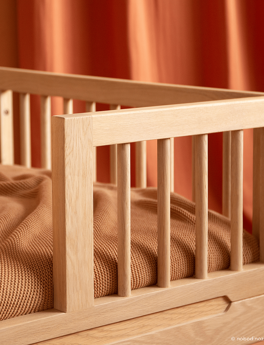NOBODINOZ - SECURITY EXT - PURE 70X140 - lasten sängyt ja tarvikkeet - oak wood - 2