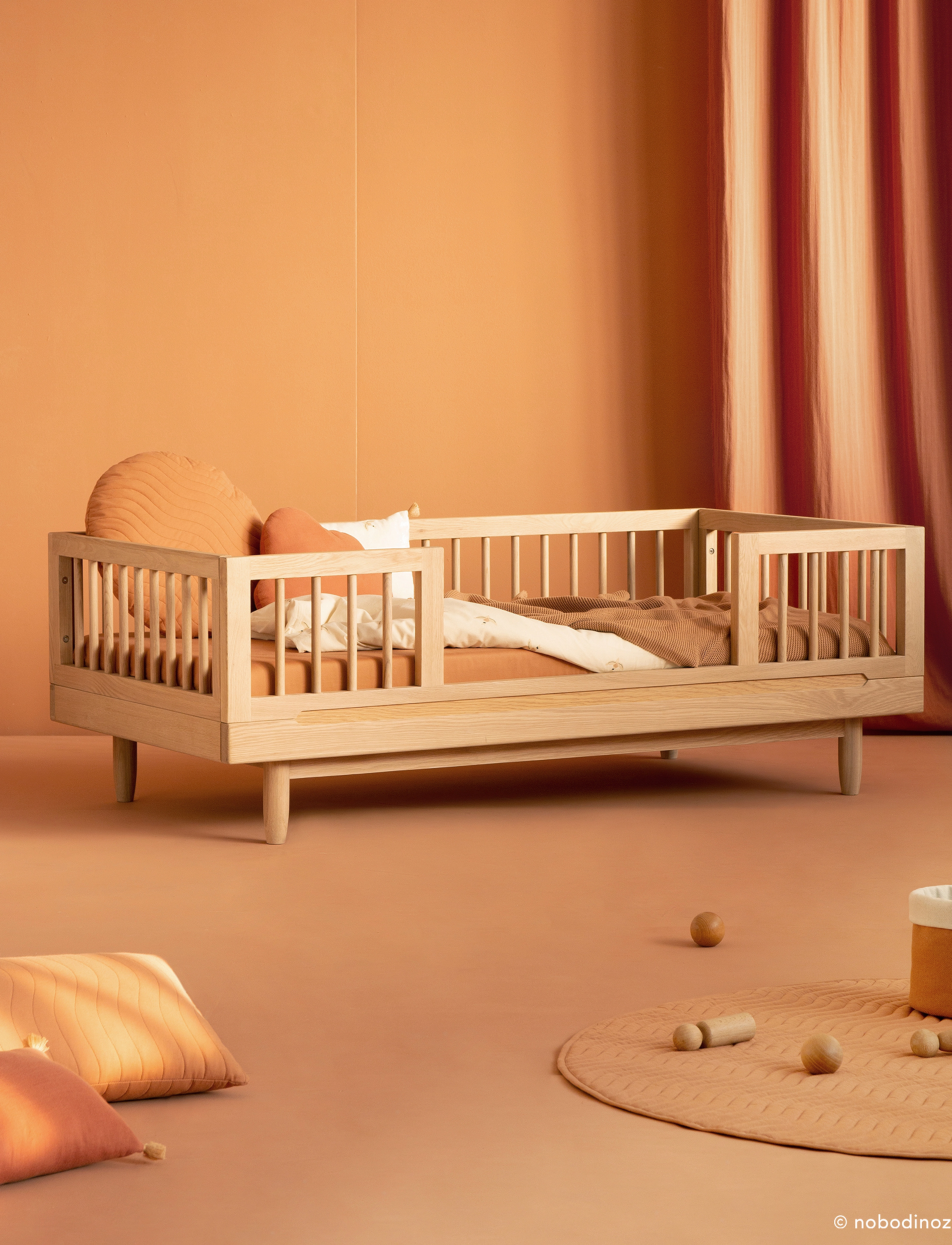 NOBODINOZ - SECURITY EXT - PURE 70X140 - barnsängar & tillbehör - oak wood - 3