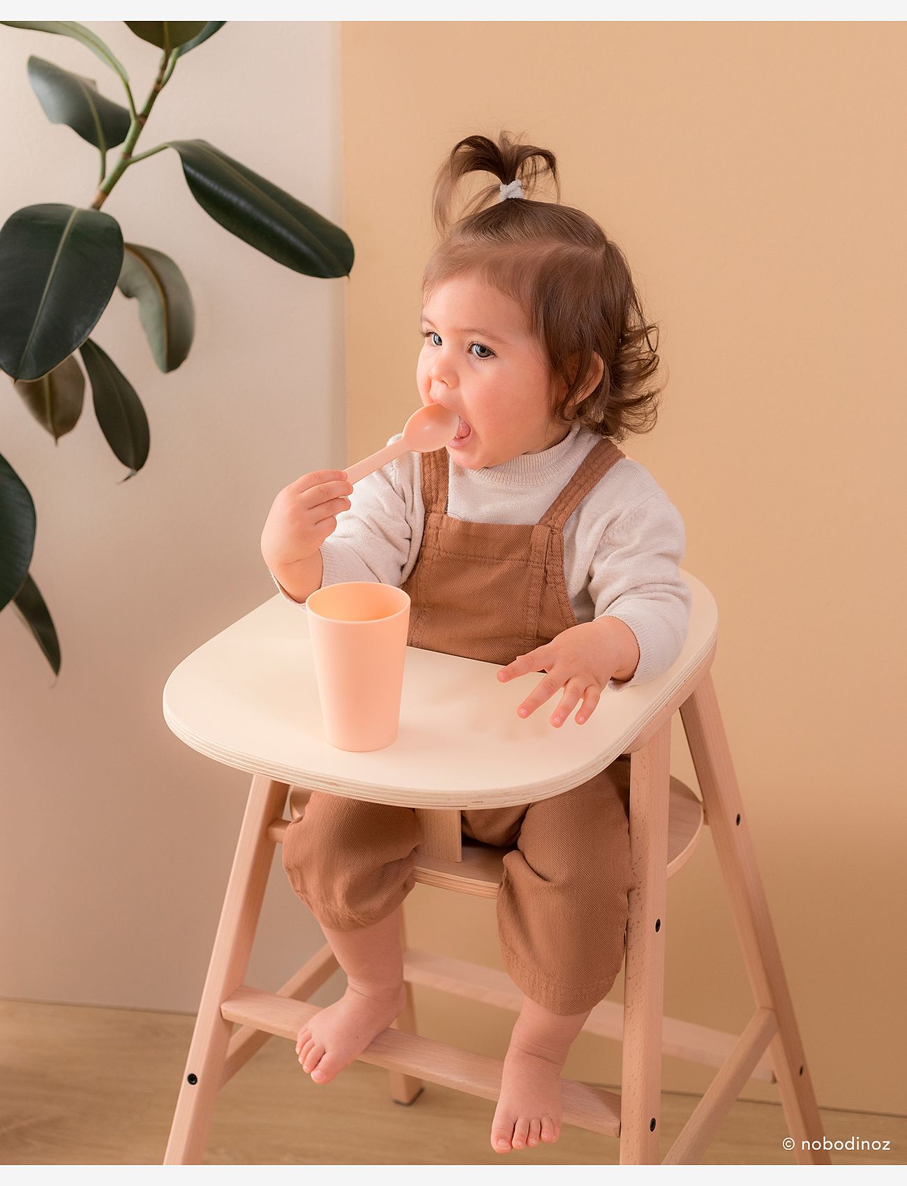 NOBODINOZ - GROWING GREEN TRAY TABLE FOR HIGH CHAIR - babystühle & accessoires - beech wood - 3